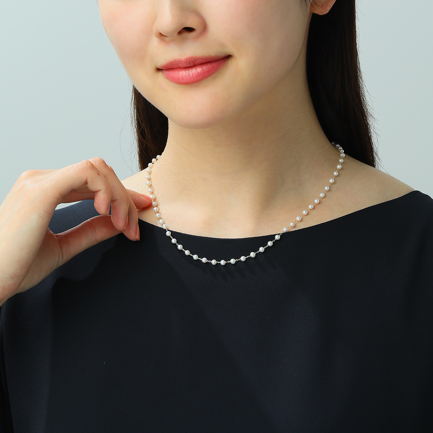 ペレフェリーク １０Ｋ ベビー淡水パール スペシャルピッチ ステーションネックレス