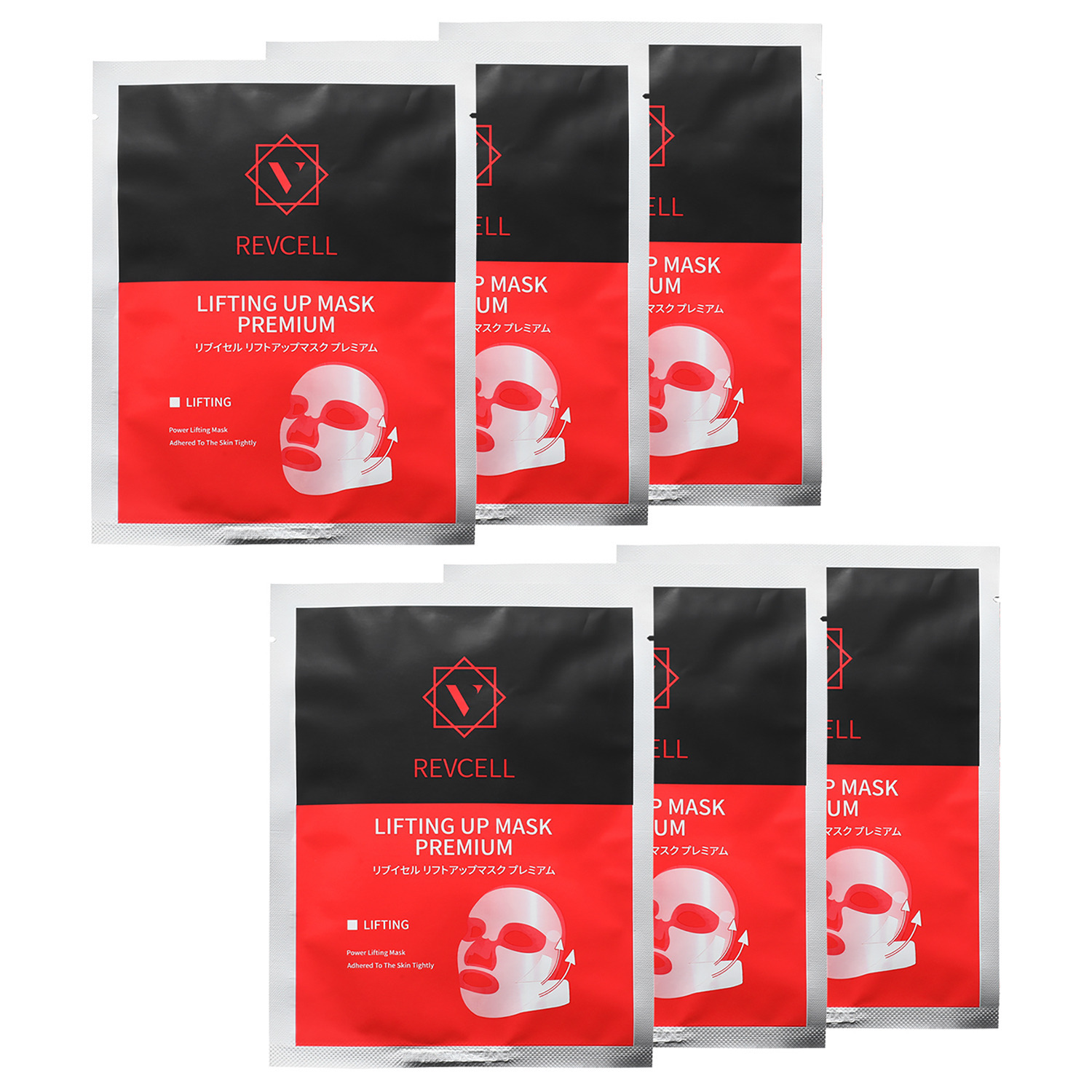 特許構造でお肌をホールド プルプルの密着マスクで フェイスラインすっきり！ リブイセル リフトアップマスク プレミアム　６枚セット