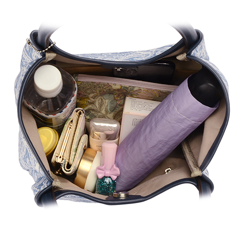 ラルジュ レース調フラワープリント ハンドバッグ