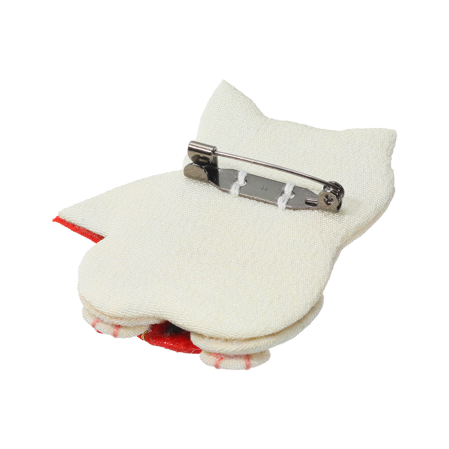 創作りょう タイ抱き猫モティーフ ブローチ