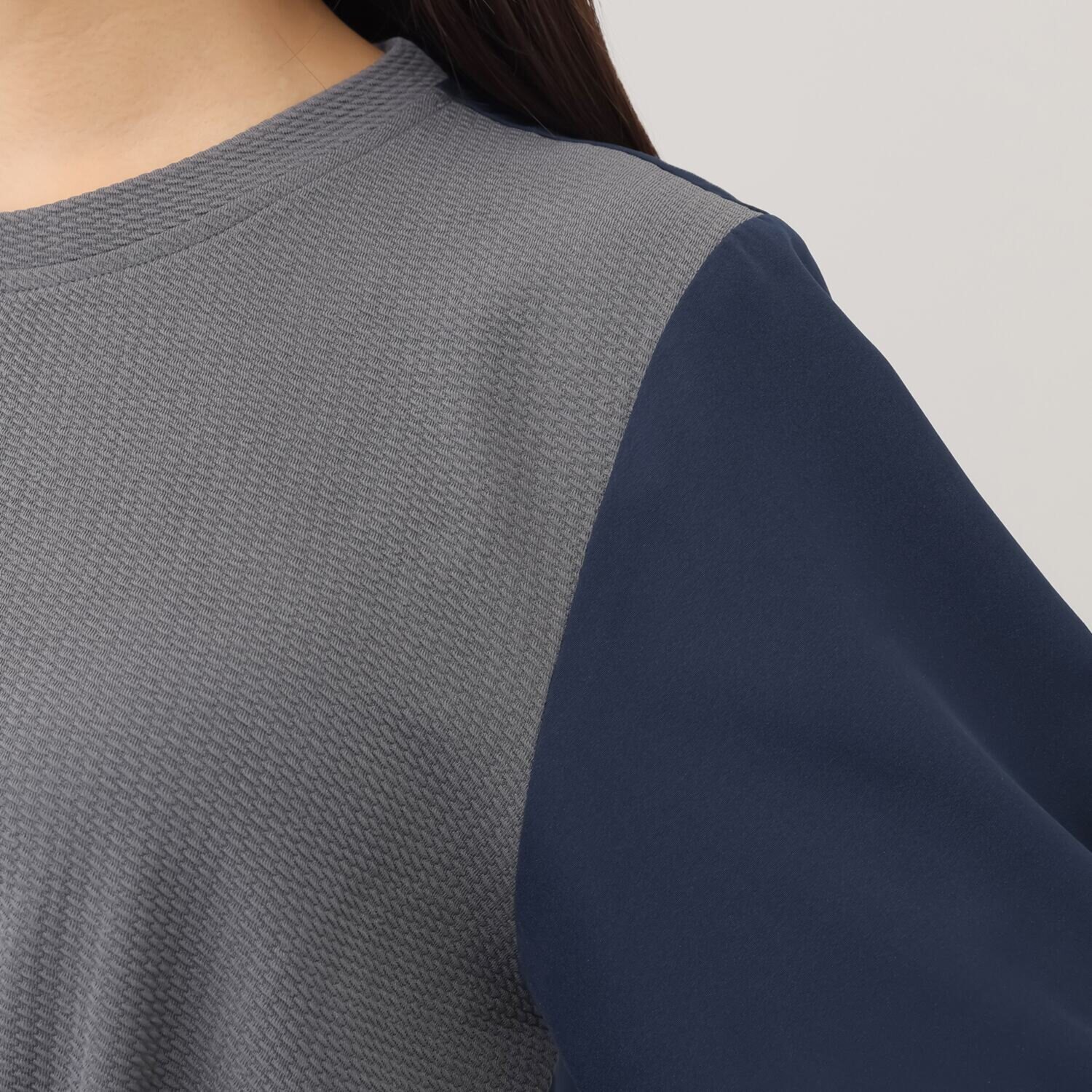 ラブソル 異素材使い バックフレアー チュニック