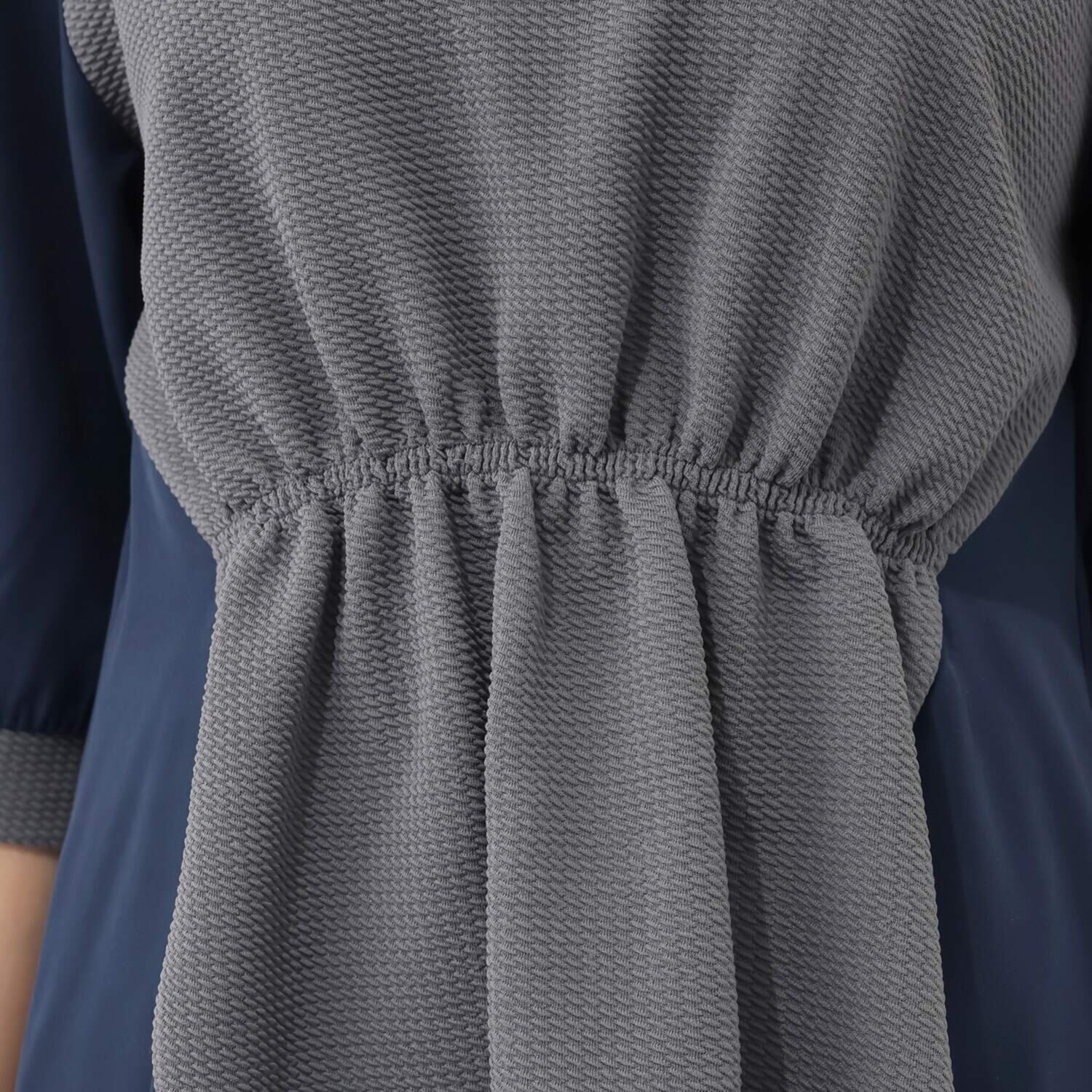 ラブソル 異素材使い バックフレアー チュニック