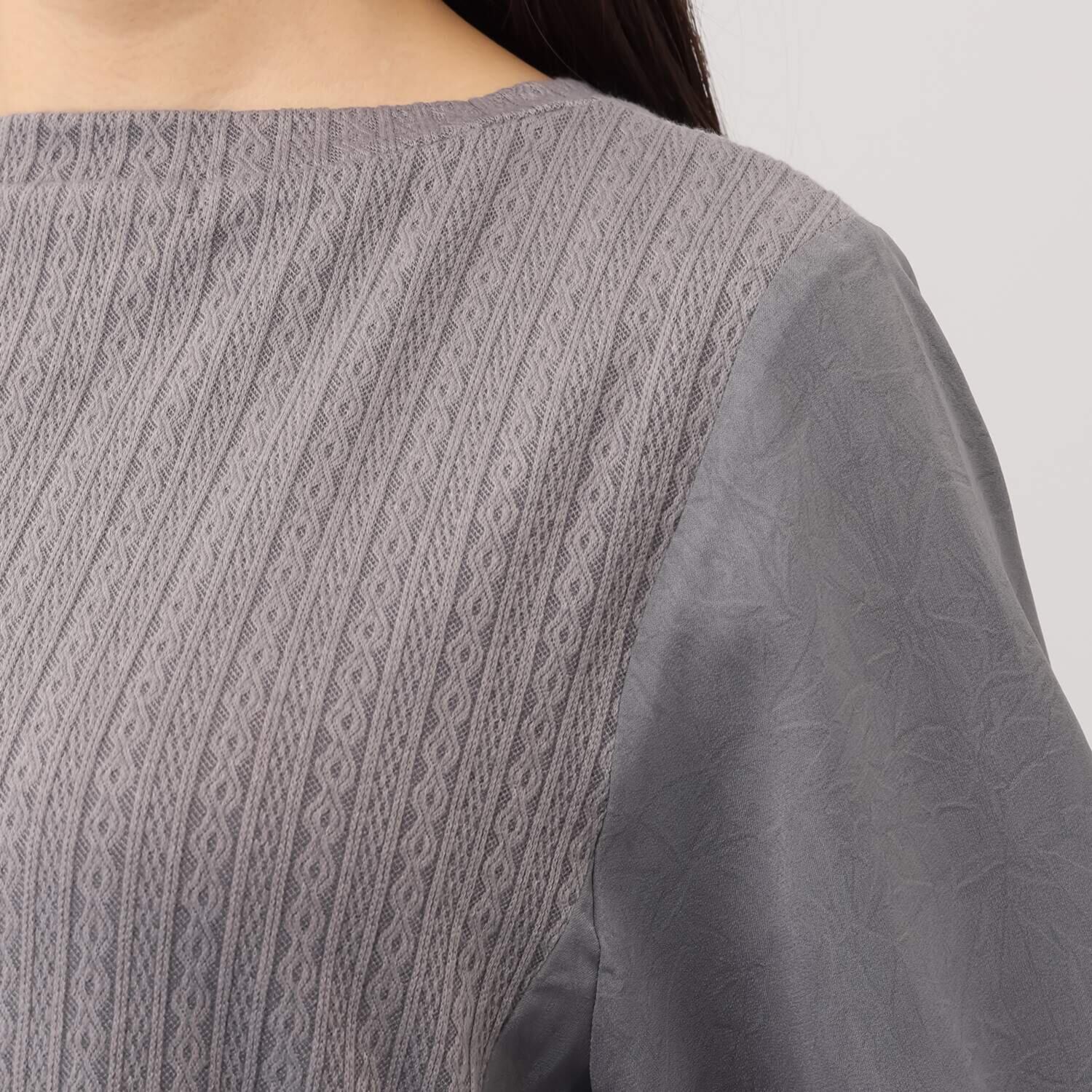 ラブソル 異素材切替 クリンクルワンピース