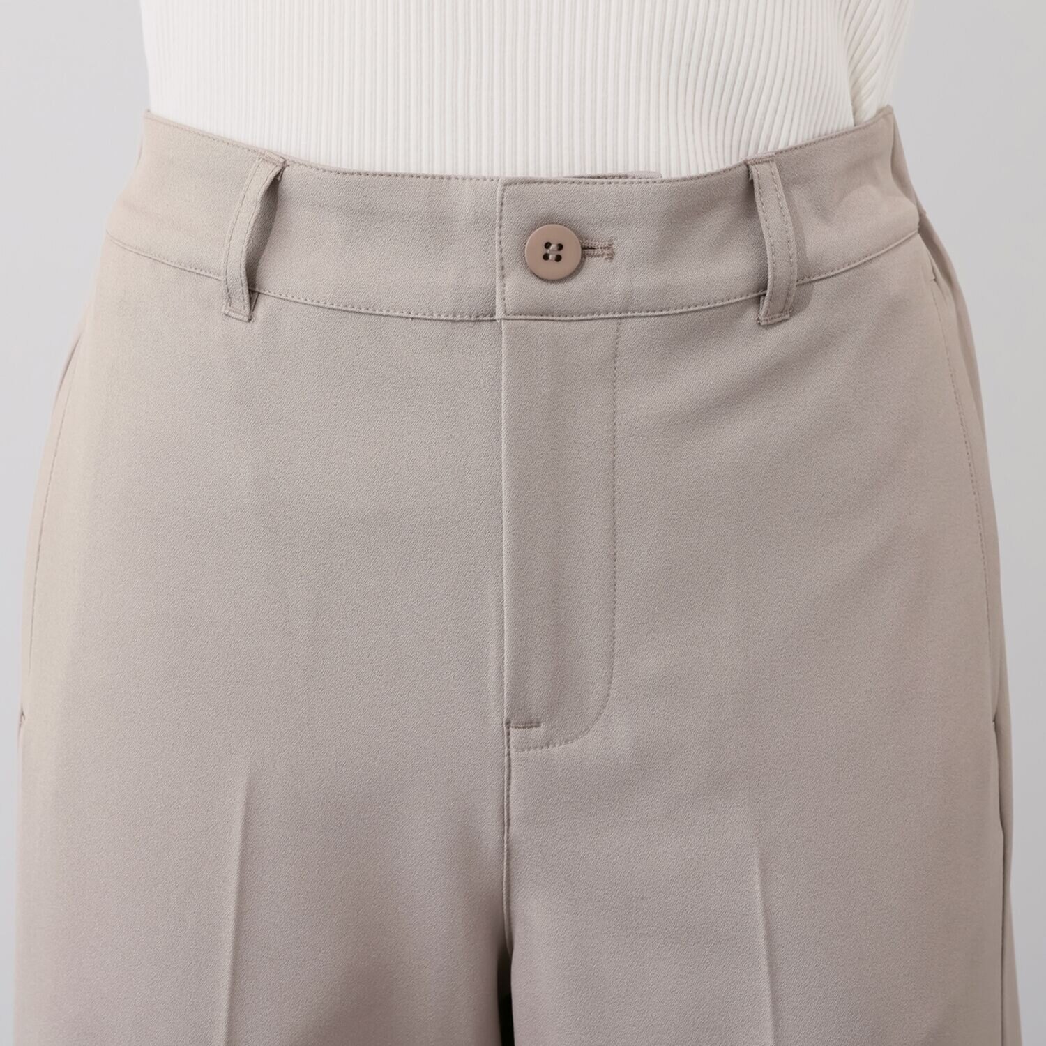 イシカワラボ★ヒトミ ストレッチジョーゼット 上品見え セミワイドパンツ