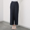 イシカワラボ★ヒトミ デニム調ストレッチツイル 上品見え セミワイドパンツ