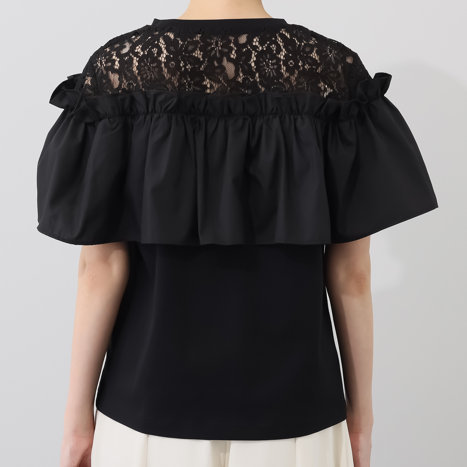 ブルーコレクション レース＆フリルアクセント エレガント カットソープルオーバー