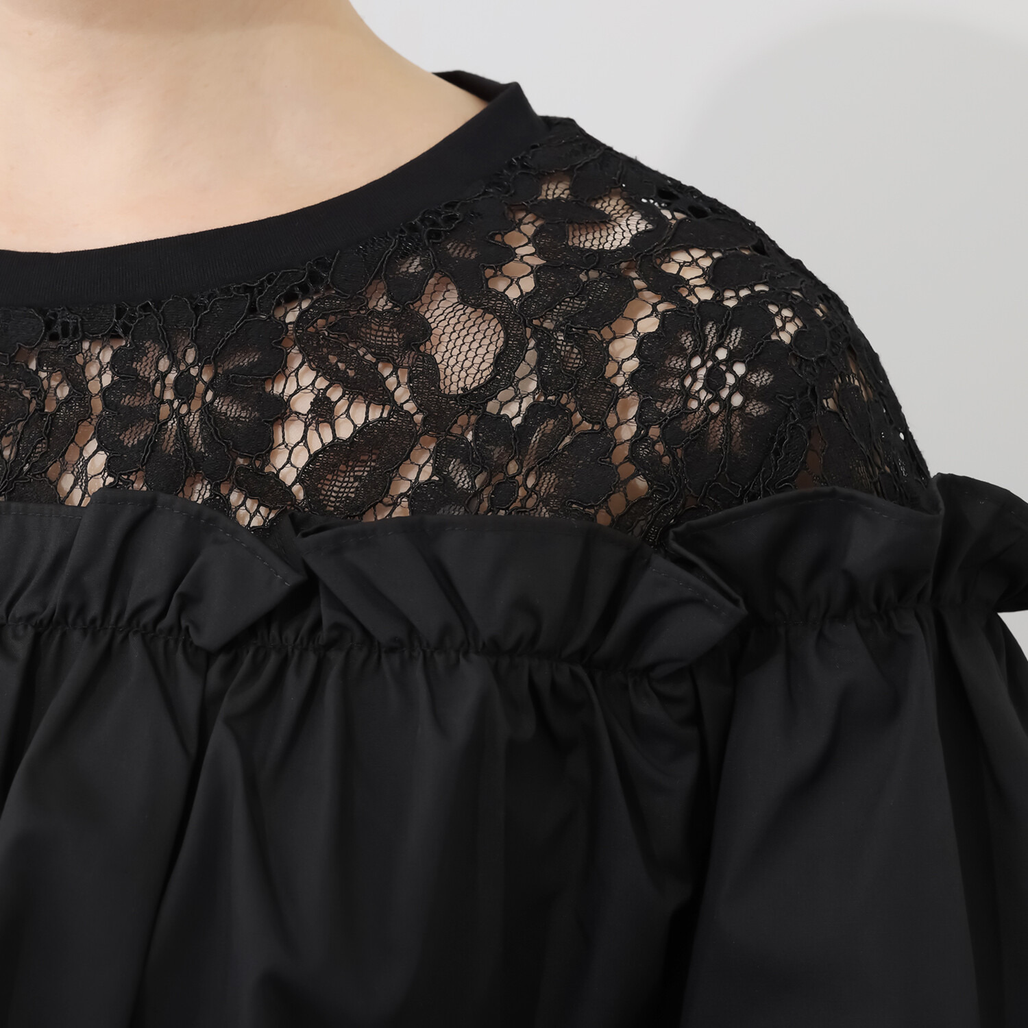 ブルーコレクション レース＆フリルアクセント エレガント カットソープルオーバー