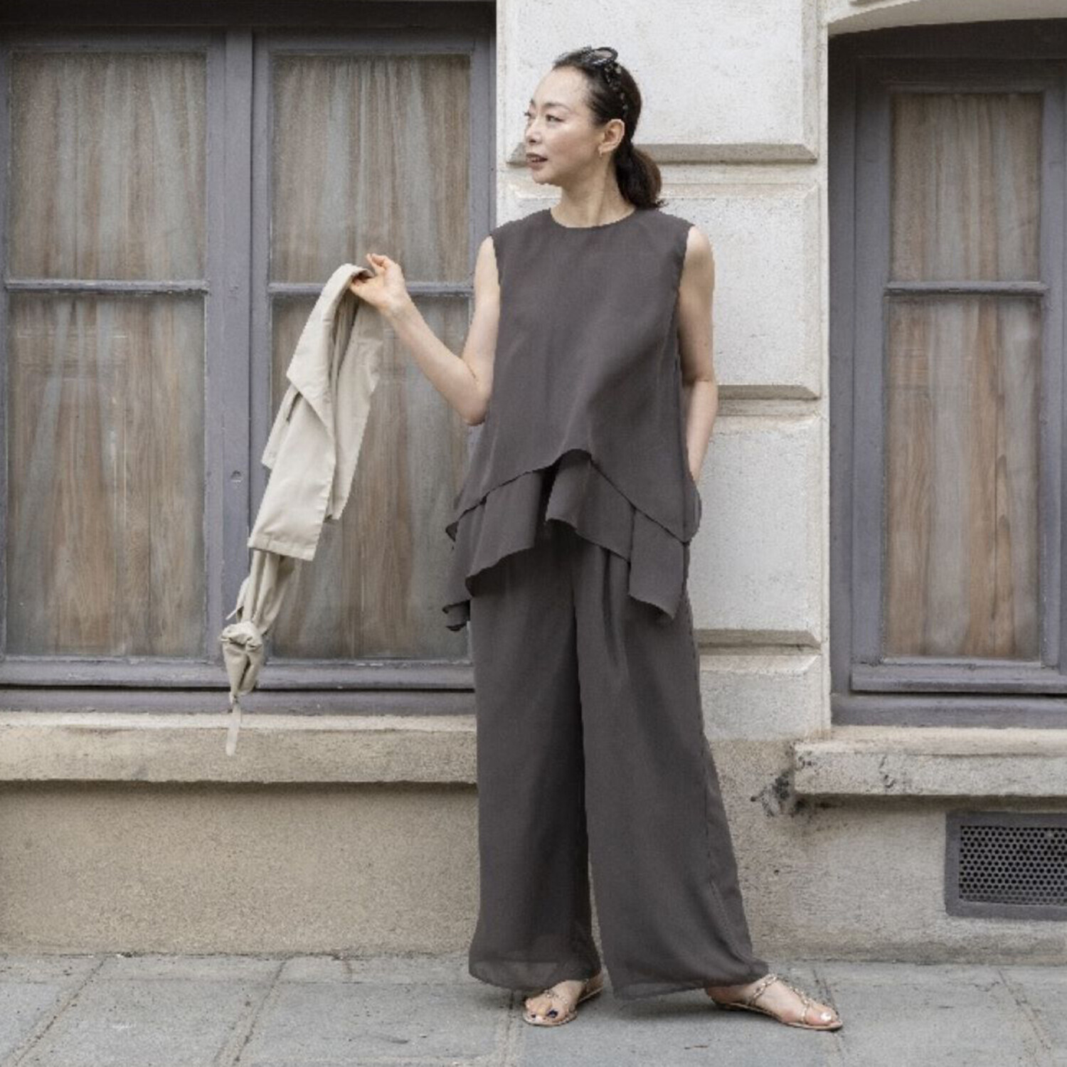 ボンボン・エ・ショコラ エアリーシフォンパンツ