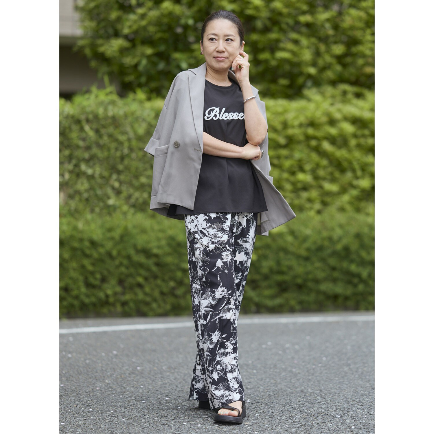 チーロ 接触冷感 大人のロゴＴブラウス