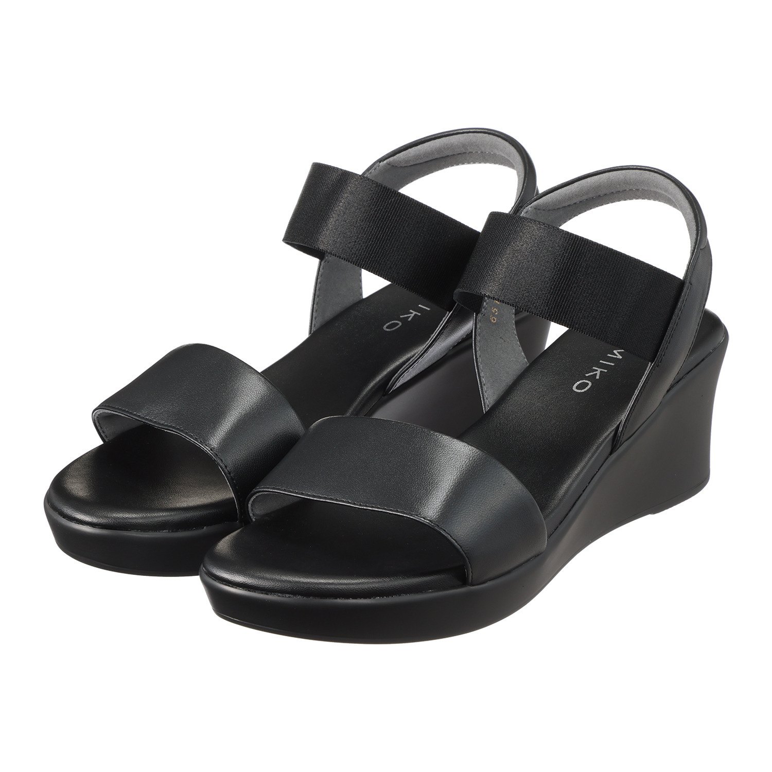 卑弥呼 本革 ゴムベルト ウェッジヒールサンダル