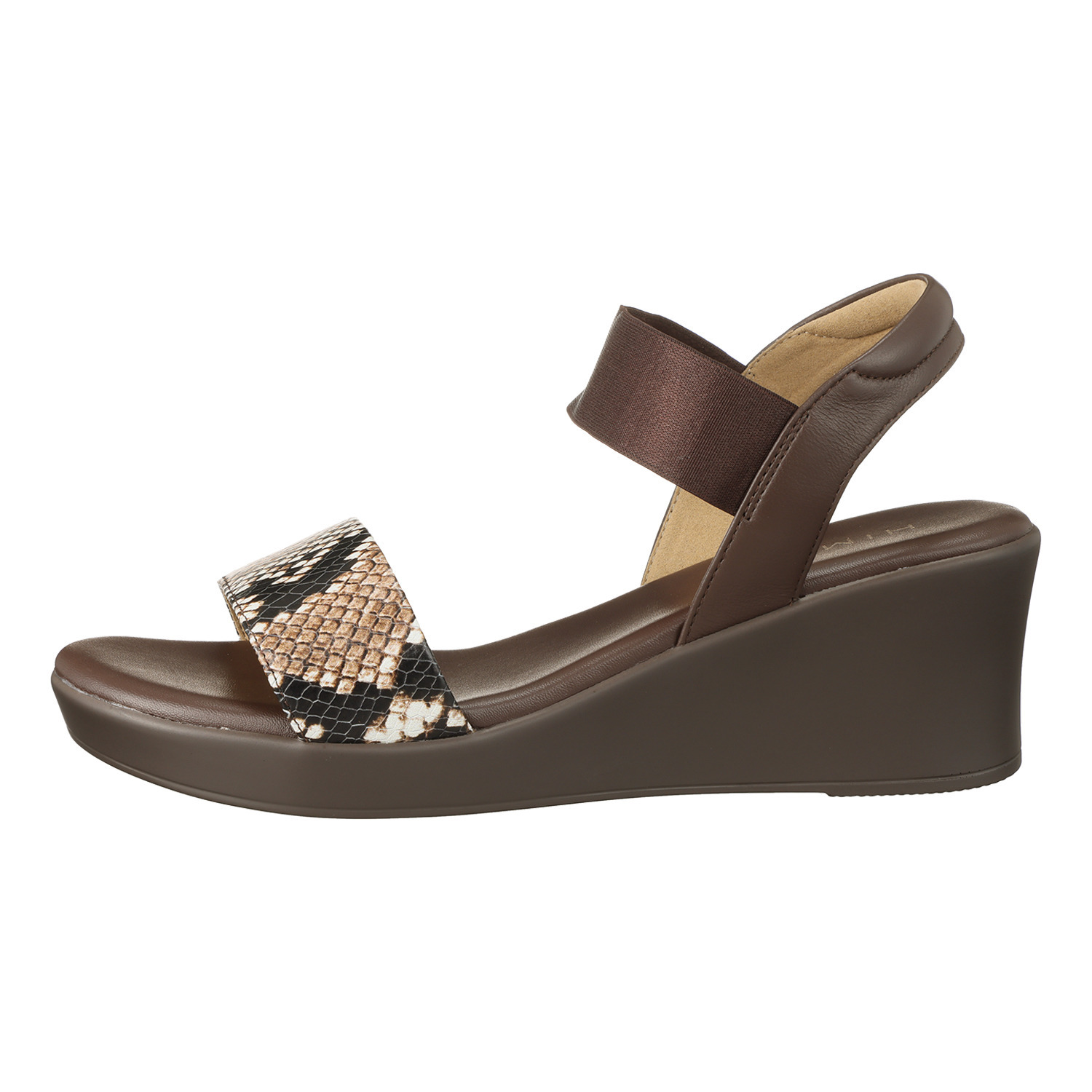 卑弥呼 本革 ゴムベルト ウェッジヒールサンダル