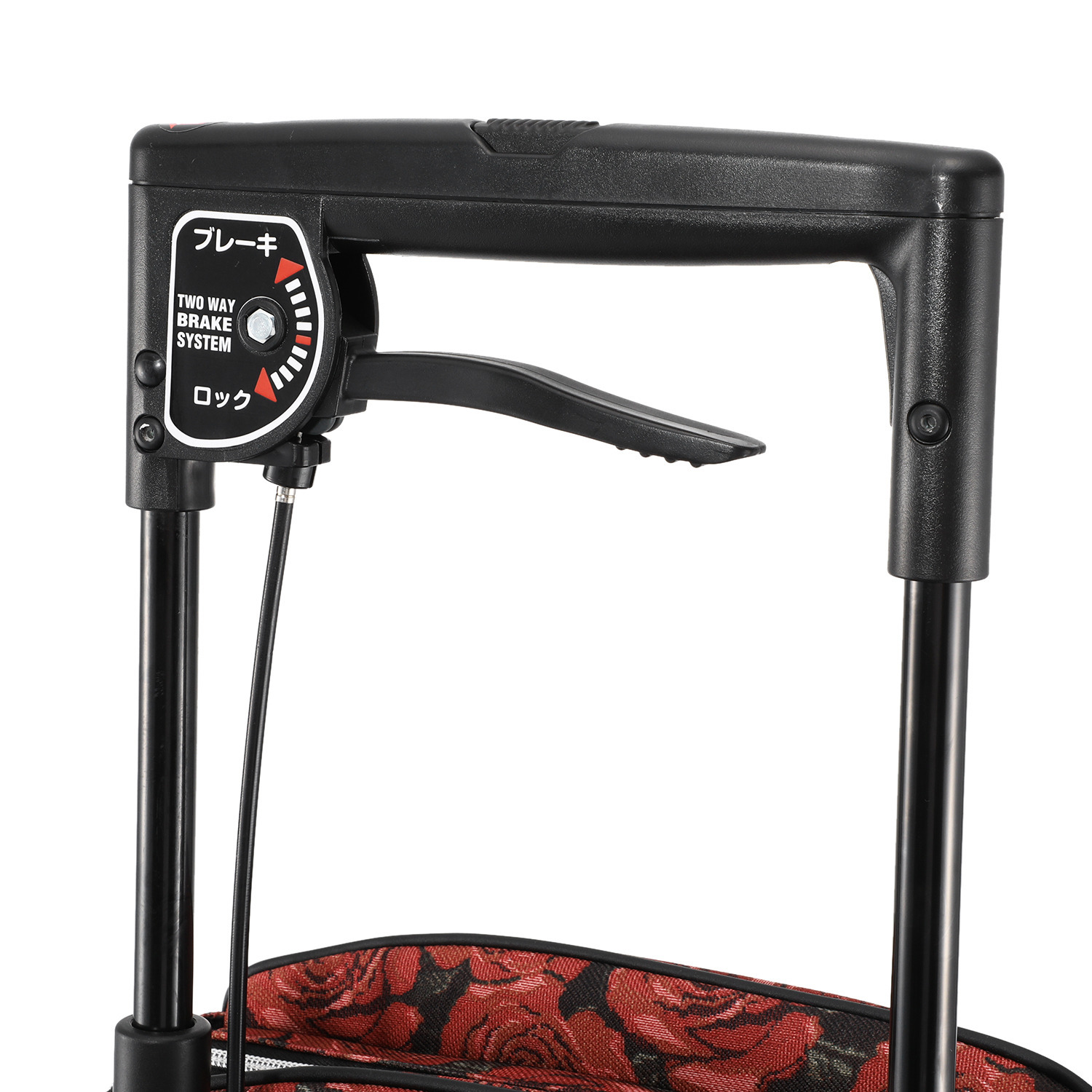 キャスター機能と ブレーキ機能で ピタリと寄り添う ４輪ショッピングカート エアカート ＜ゴブランローズ柄＞