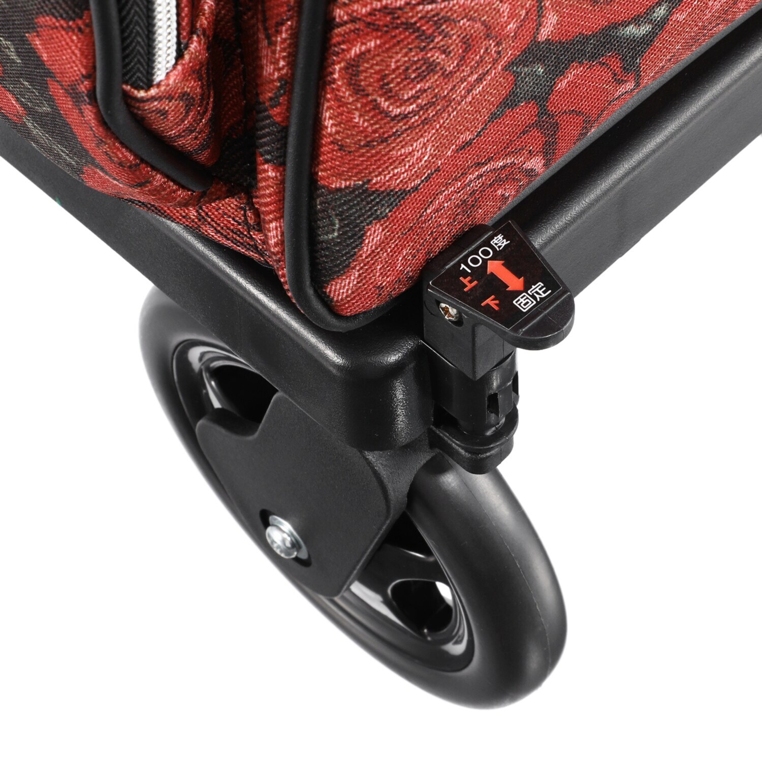 キャスター機能と ブレーキ機能で ピタリと寄り添う ４輪ショッピングカート エアカート ＜ゴブランローズ柄＞