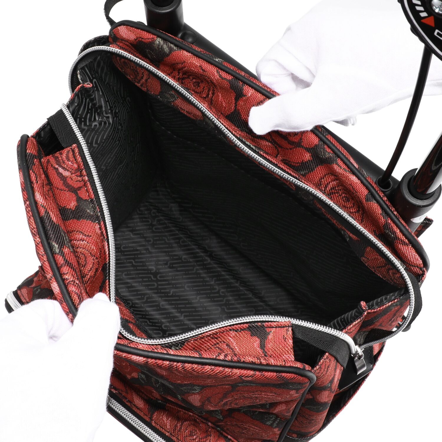 キャスター機能と ブレーキ機能で ピタリと寄り添う ４輪ショッピングカート エアカート ＜ゴブランローズ柄＞