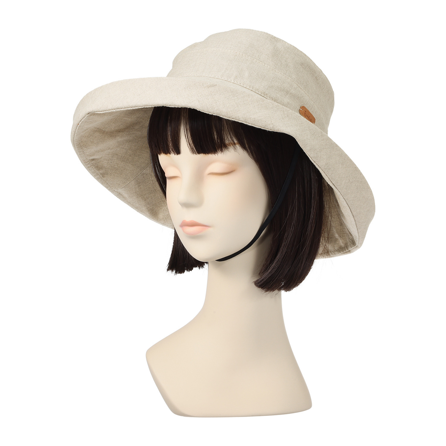 ＵＶカット リネン１００％ つば広ハット