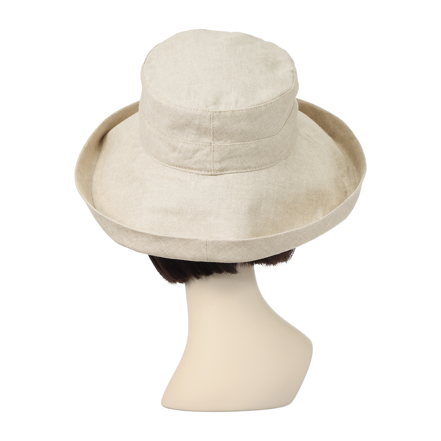 ＵＶカット リネン１００％ つば広ハット