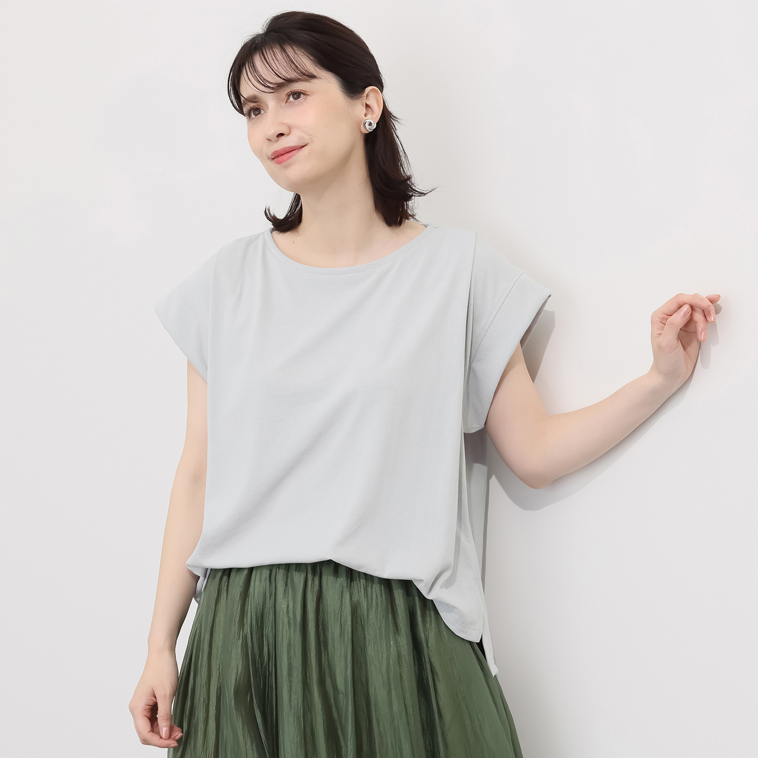 ＨＫビアン ＵＶカット・吸水速乾 コットンタッチ 脇マチ付Ｔシャツ