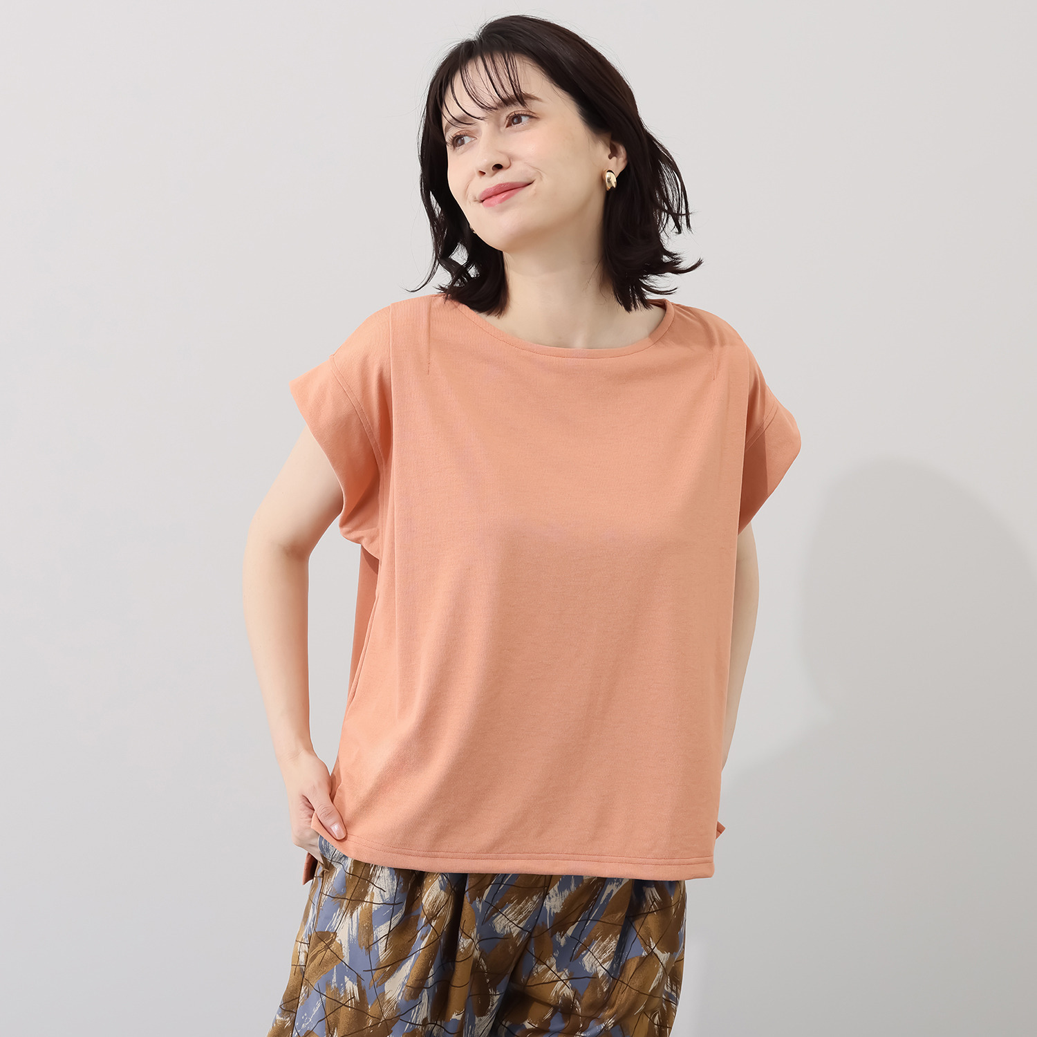 ＨＫビアン ＵＶカット・吸水速乾 コットンタッチ 脇マチ付Ｔシャツ