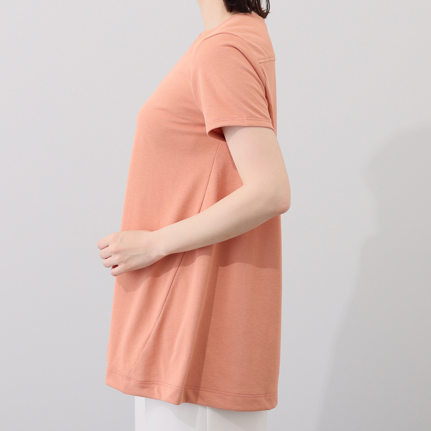 ＨＫビアン ＵＶカット・吸水速乾 コットンタッチ シアーリブ使い チュニックＴシャツ