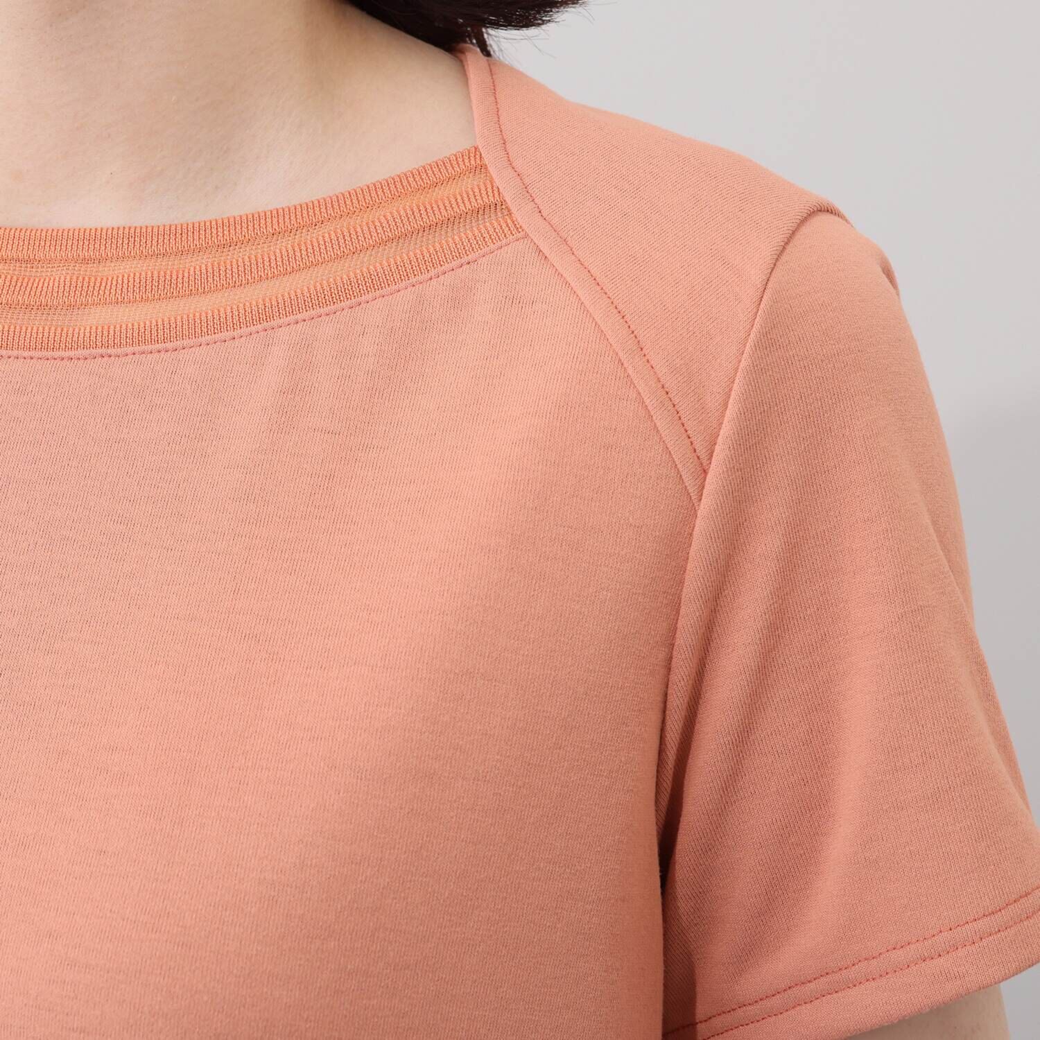 ＨＫビアン ＵＶカット・吸水速乾 コットンタッチ シアーリブ使い チュニックＴシャツ