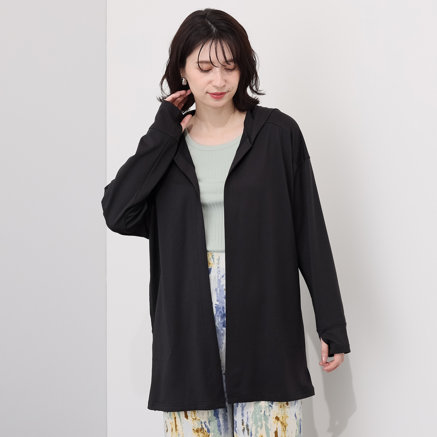 ＨＫビアン ＵＶカット ルナセル（Ｒ） しっとりなめらか ロングカーディガン