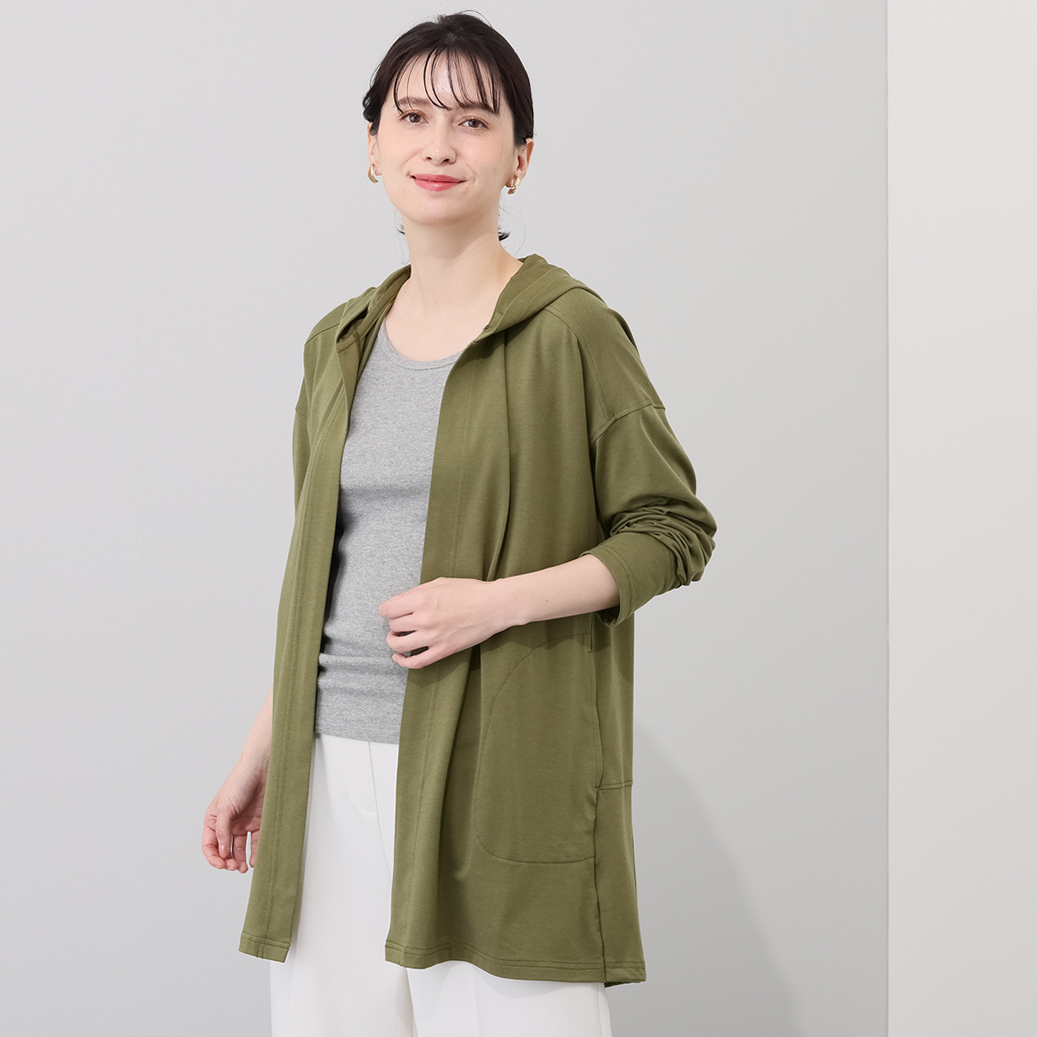 ＨＫビアン ＵＶカット ルナセル（Ｒ） しっとりなめらか ロングカーディガン