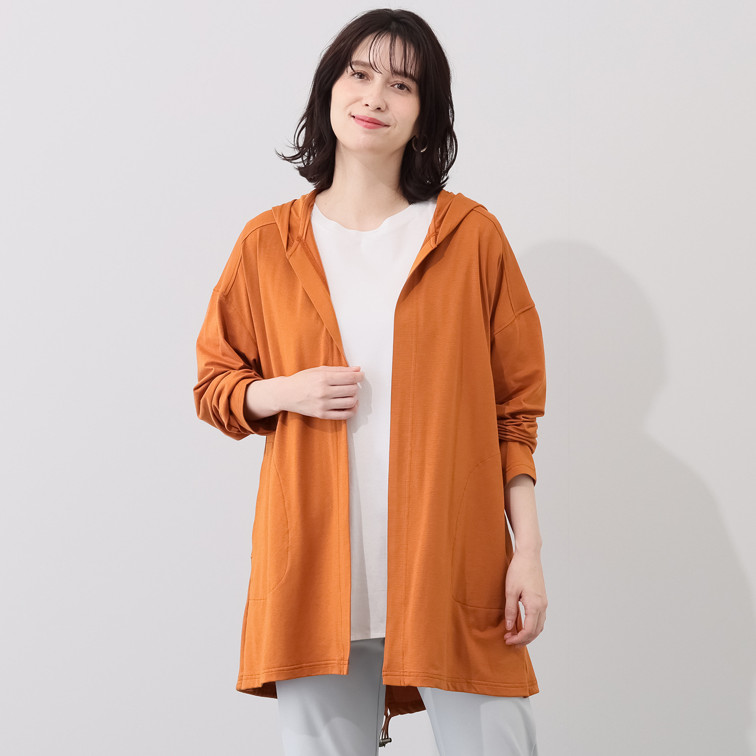 ＨＫビアン ＵＶカット ルナセル（Ｒ） しっとりなめらか ロングカーディガン