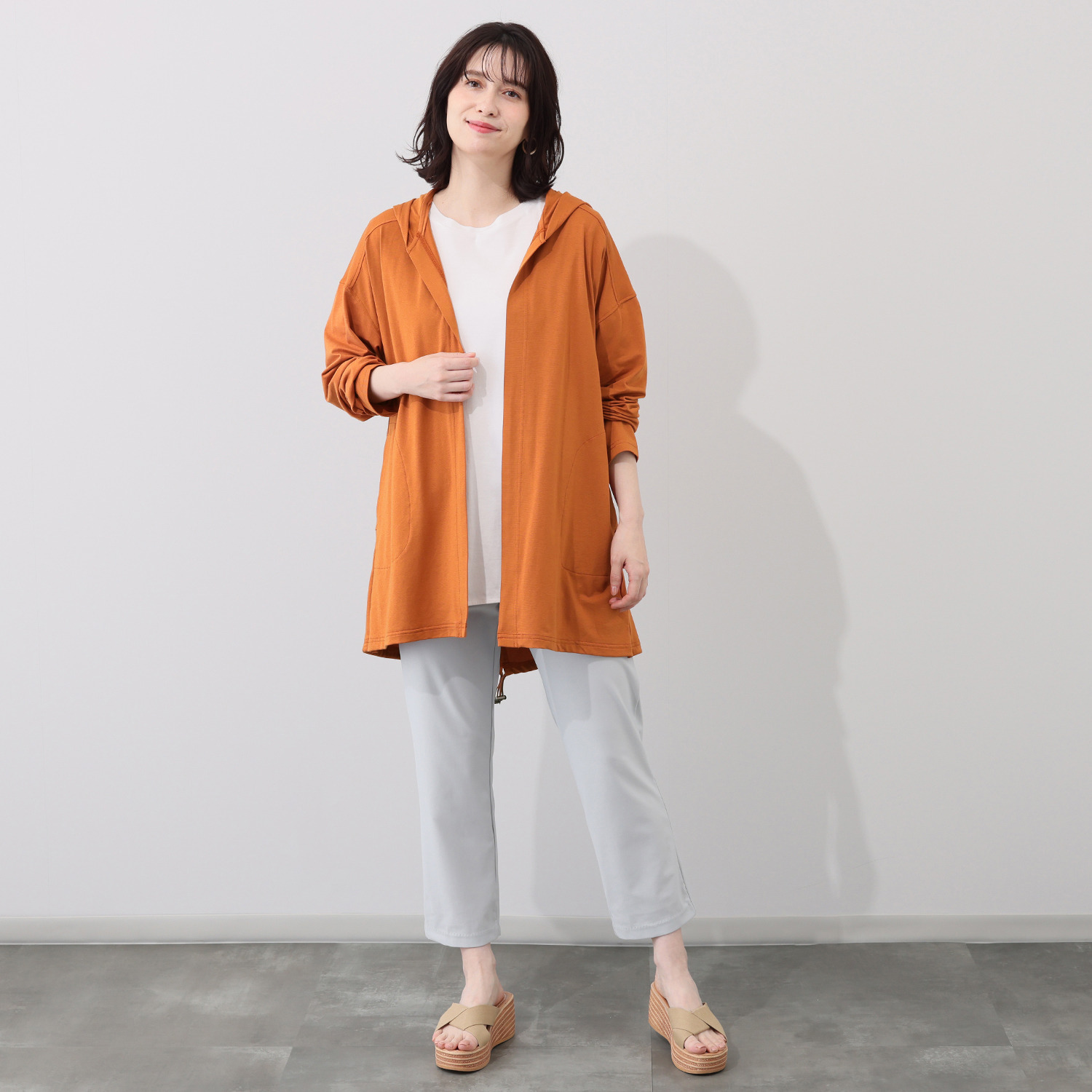 ＨＫビアン ＵＶカット ルナセル（Ｒ） しっとりなめらか ロングカーディガン