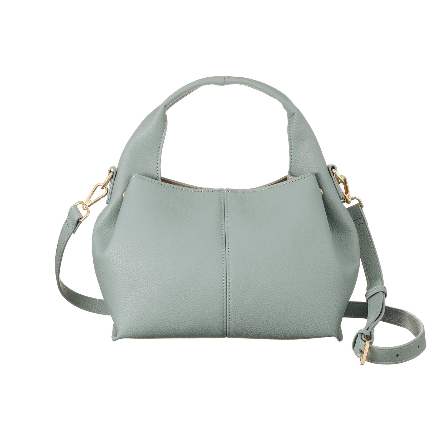 グッシオイタリー オリジナル開発レザー タックデザイン ２ウェイバッグ