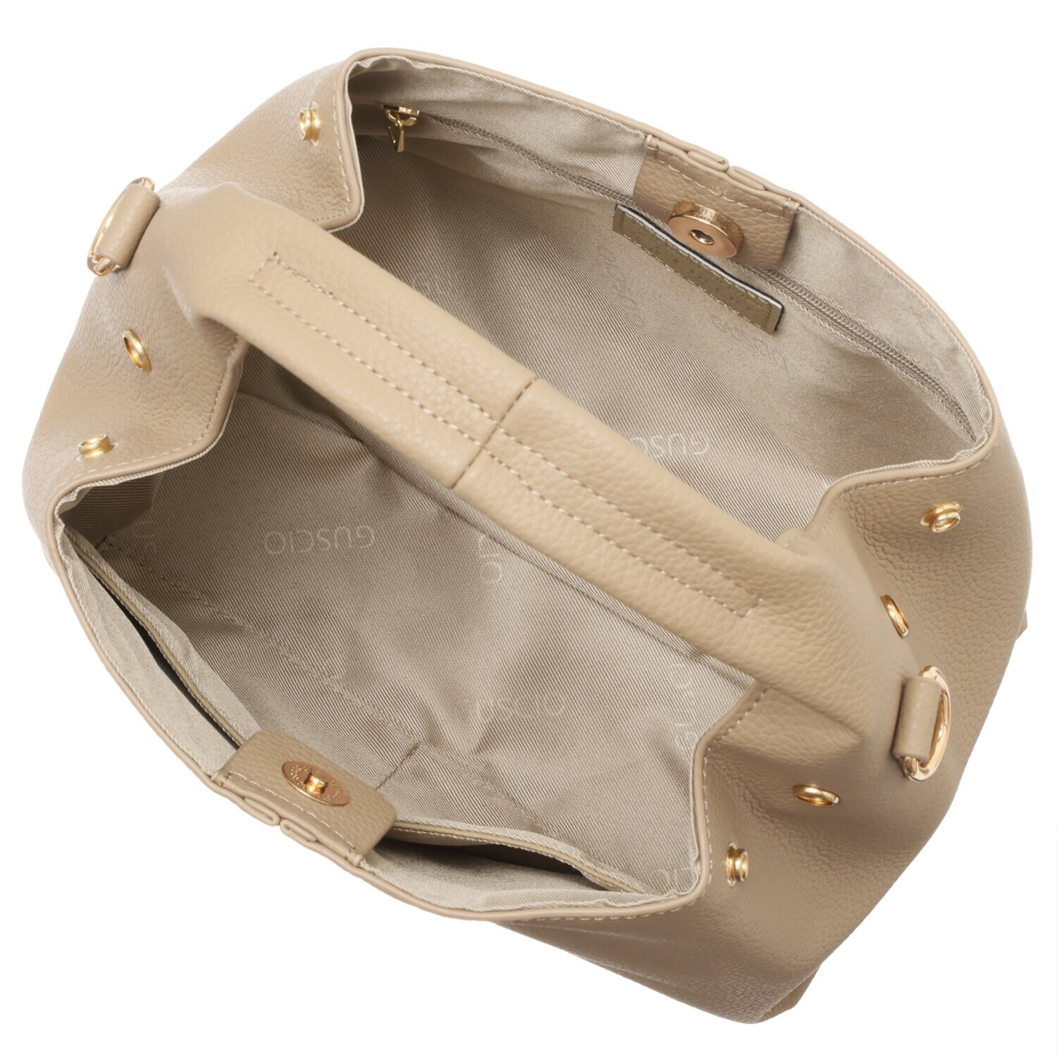 グッシオイタリー オリジナル開発レザー タックデザイン ２ウェイバッグ