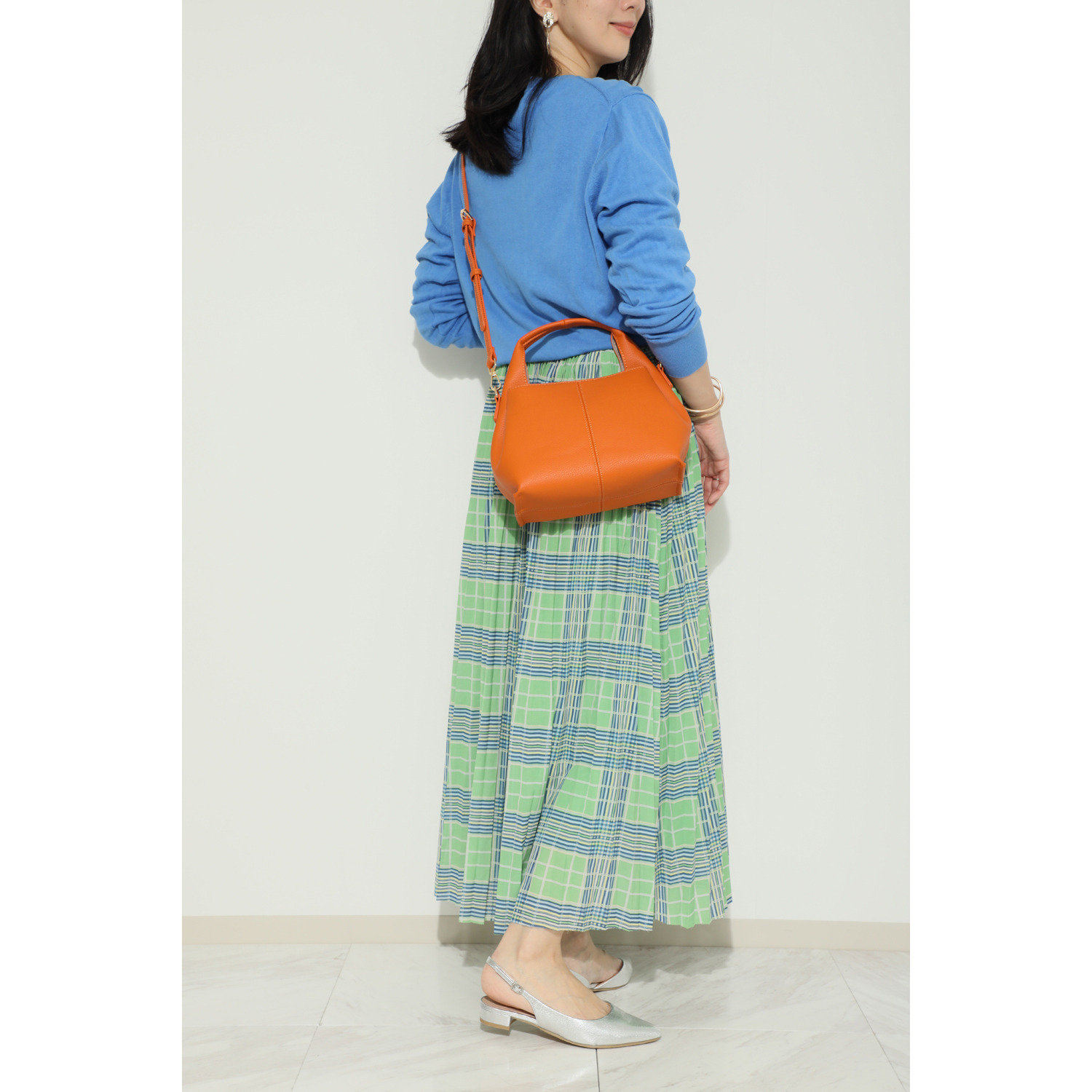 グッシオイタリー オリジナル開発レザー タックデザイン ２ウェイバッグ