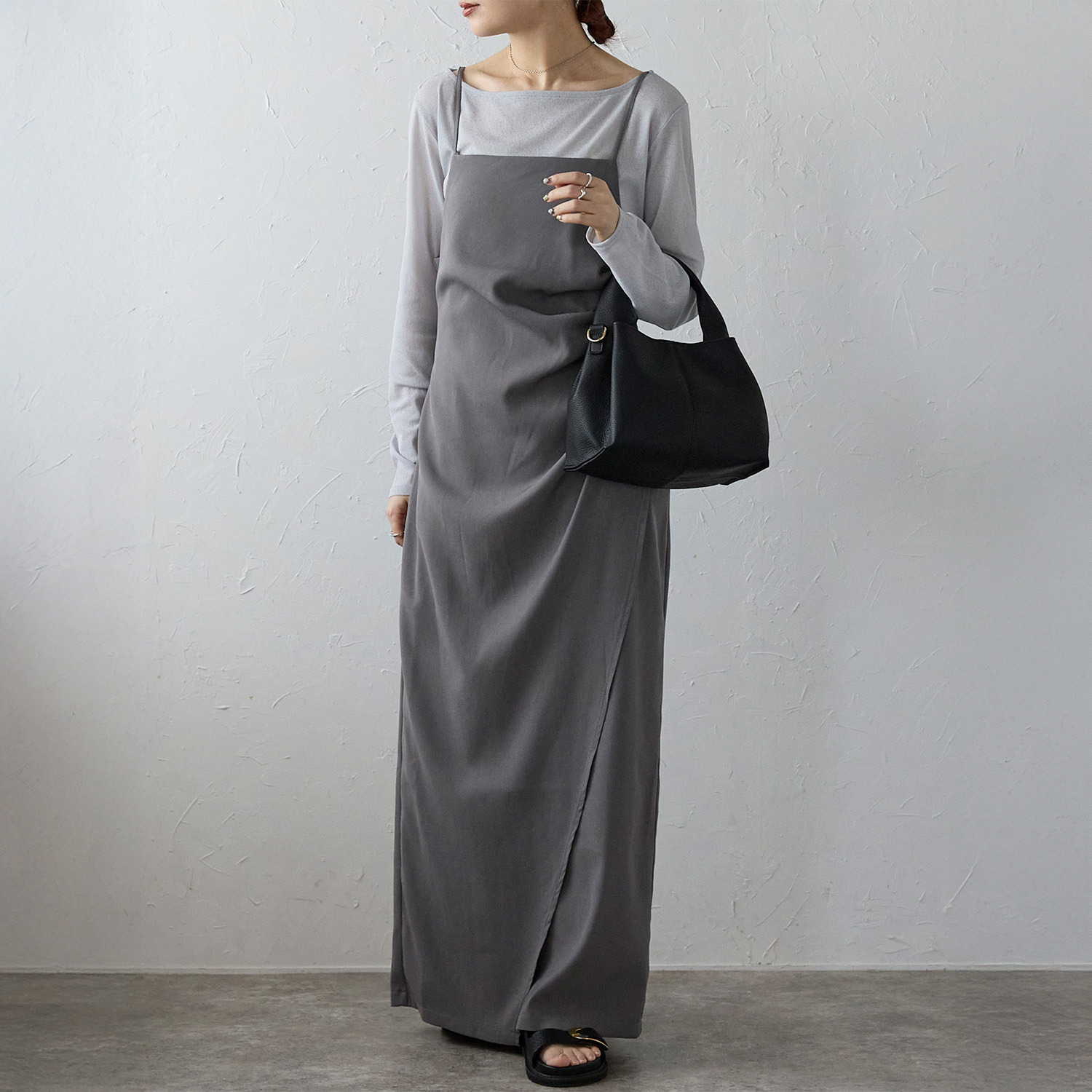 グッシオイタリー オリジナル開発レザー タックデザイン ２ウェイバッグ