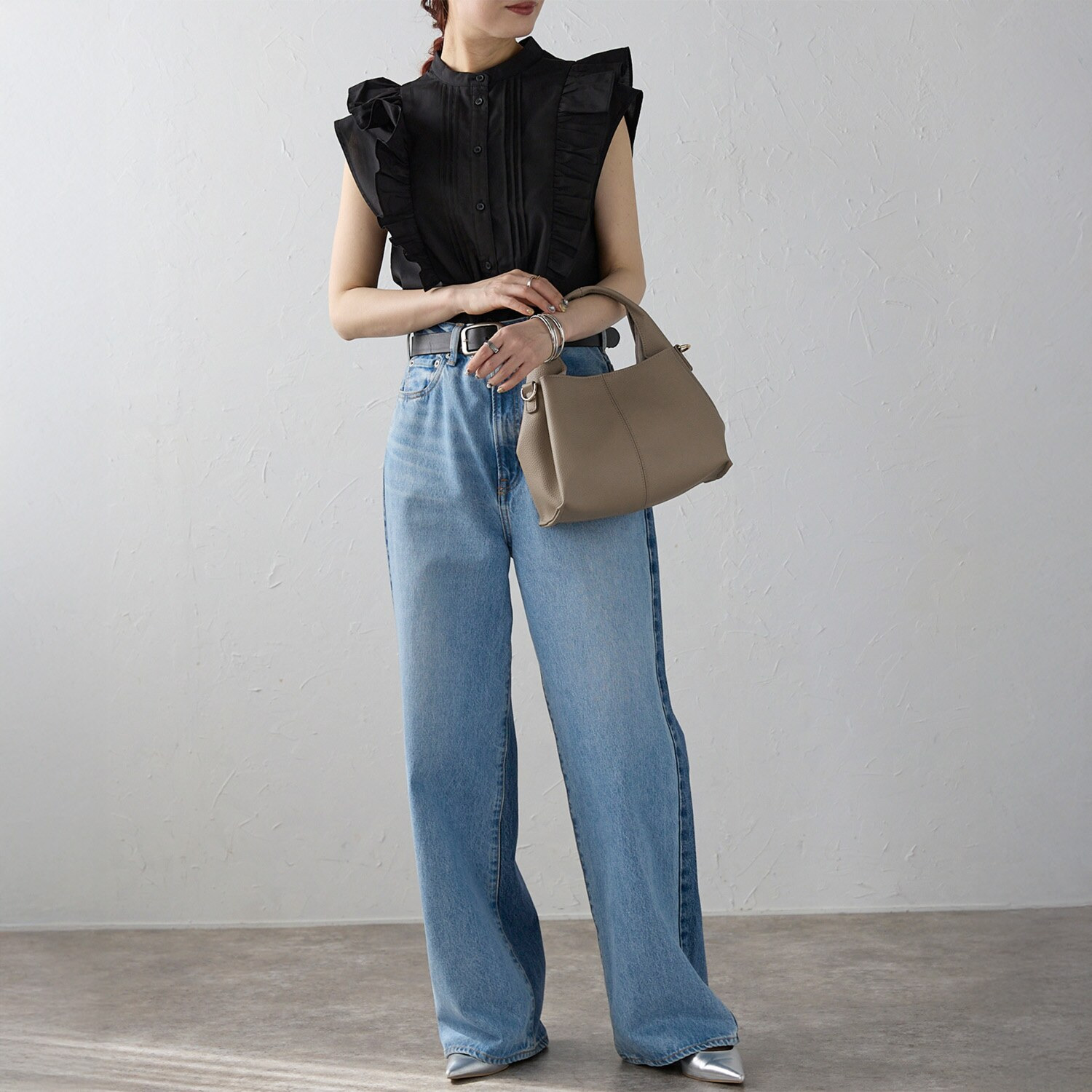 グッシオイタリー オリジナル開発レザー タックデザイン ２ウェイバッグ