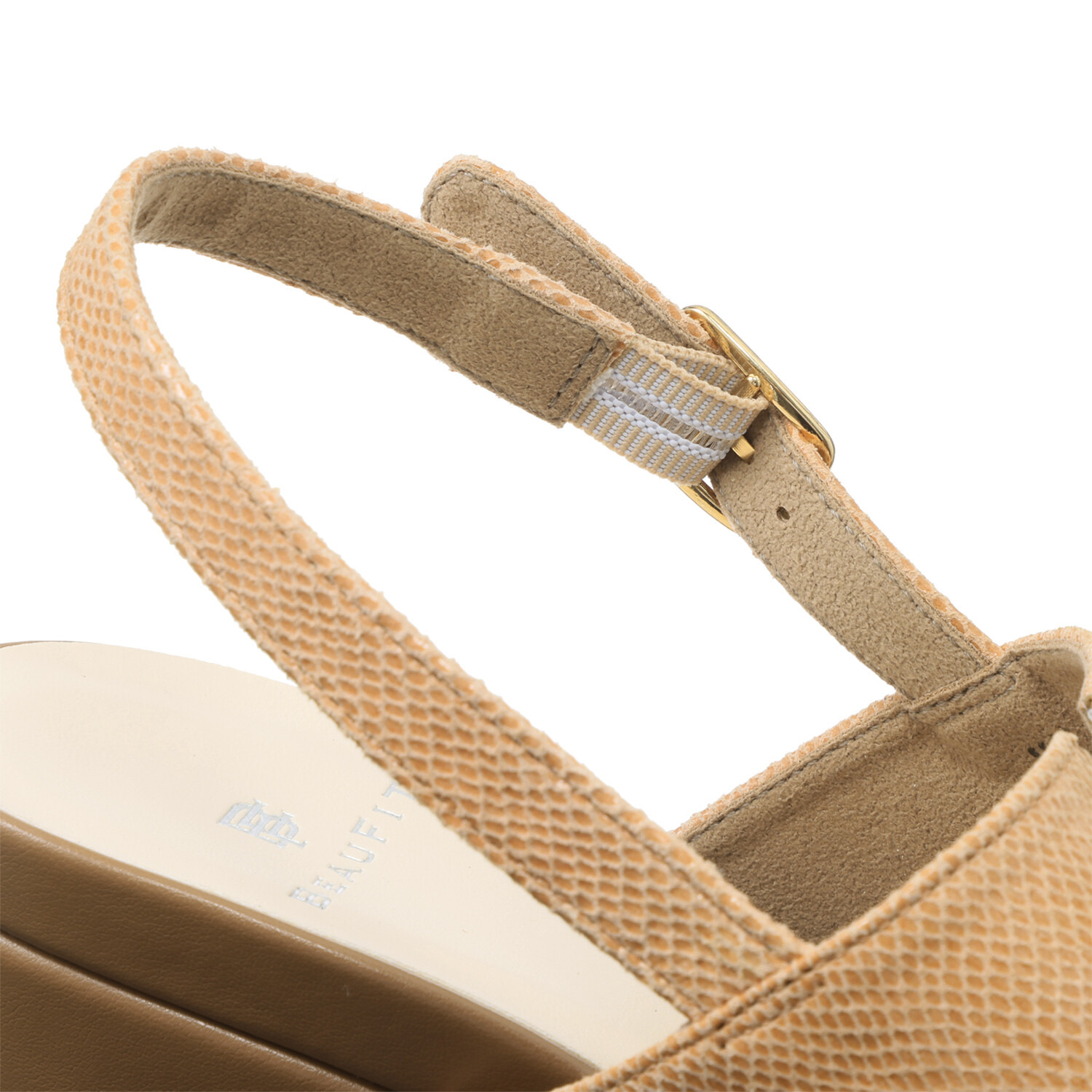 ビューフィット 日本製 脚を美しく魅せる！ 牛革・ゆったり３Ｅ 足元軽やか ウェッジサンダル