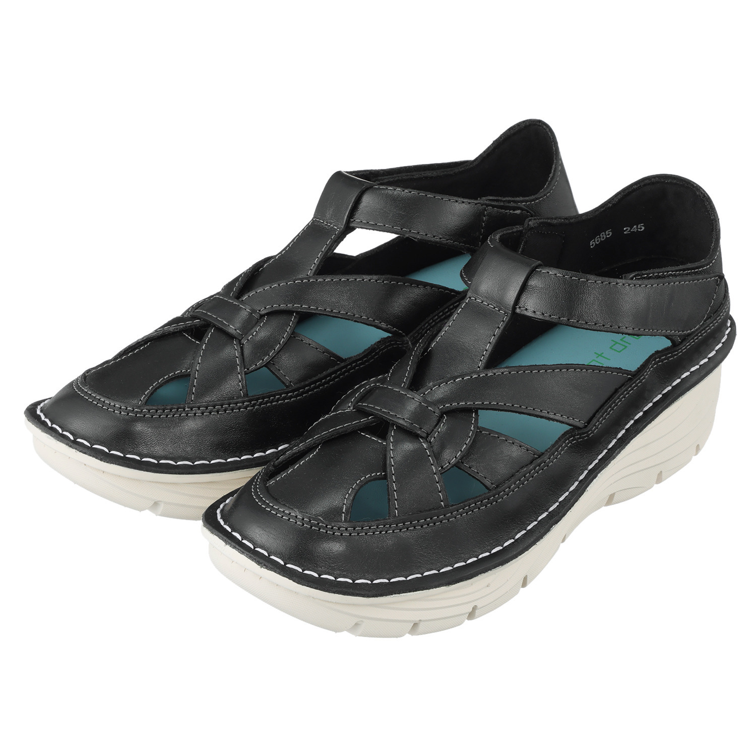 ミントドロップ 牛革 グルカデザイン 軽量厚底サンダル