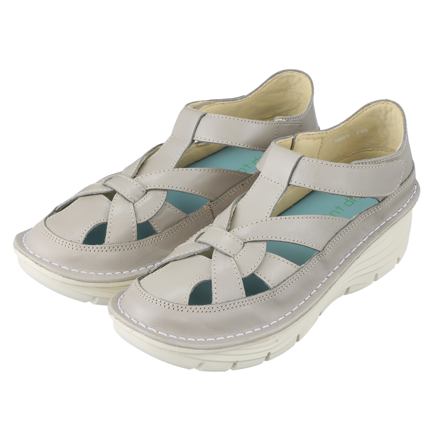 ミントドロップ 牛革 グルカデザイン 軽量厚底サンダル