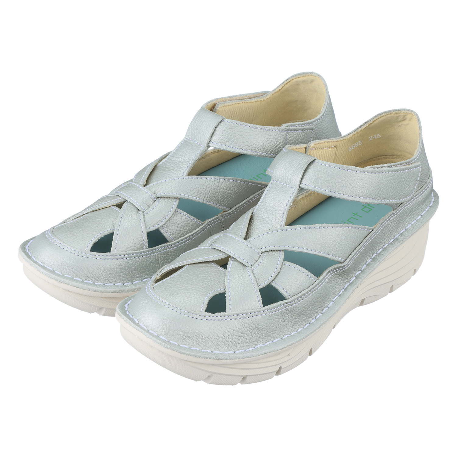 ミントドロップ 牛革 グルカデザイン 軽量厚底サンダル