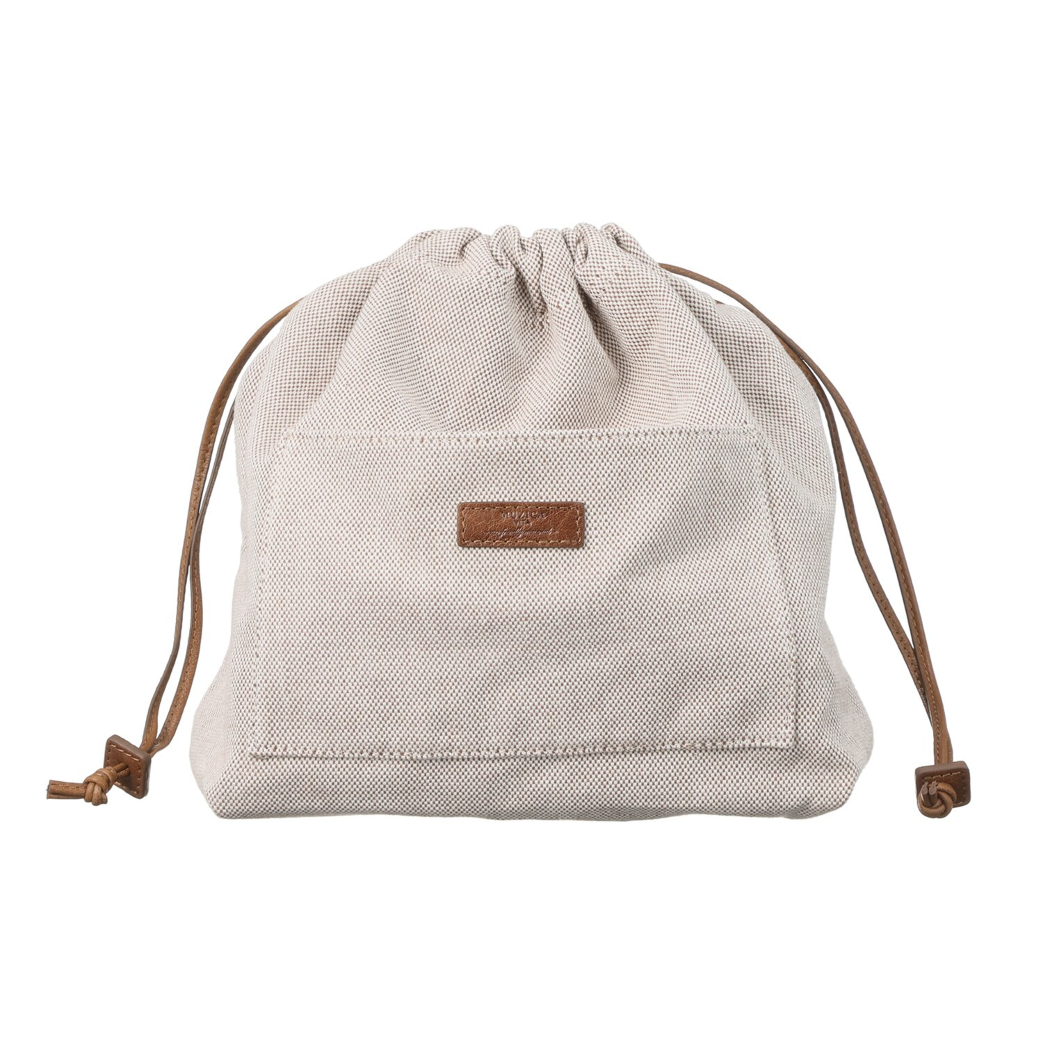 ムジカヴィータ 山羊革 手編みメッシュ バケツ型トートバッグ ＜ハンカチ付＞