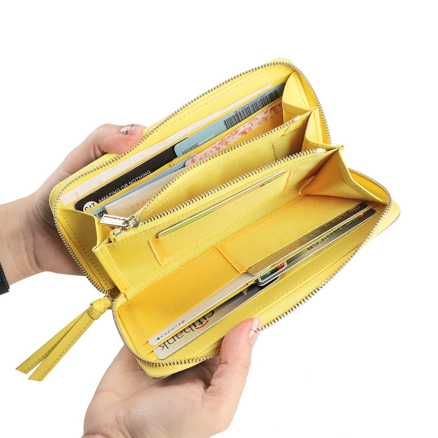 リズデイズ 牛革 ラウンドデザイン スリムロングウォレット