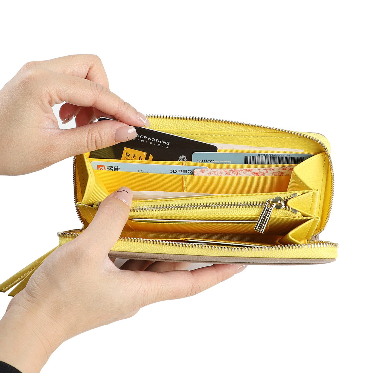 リズデイズ 牛革 ラウンドデザイン スリムロングウォレット