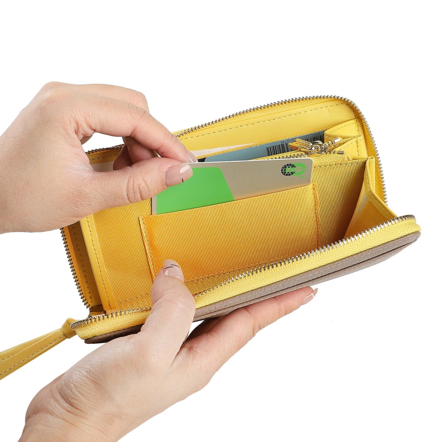 リズデイズ 牛革 ラウンドデザイン スリムロングウォレット