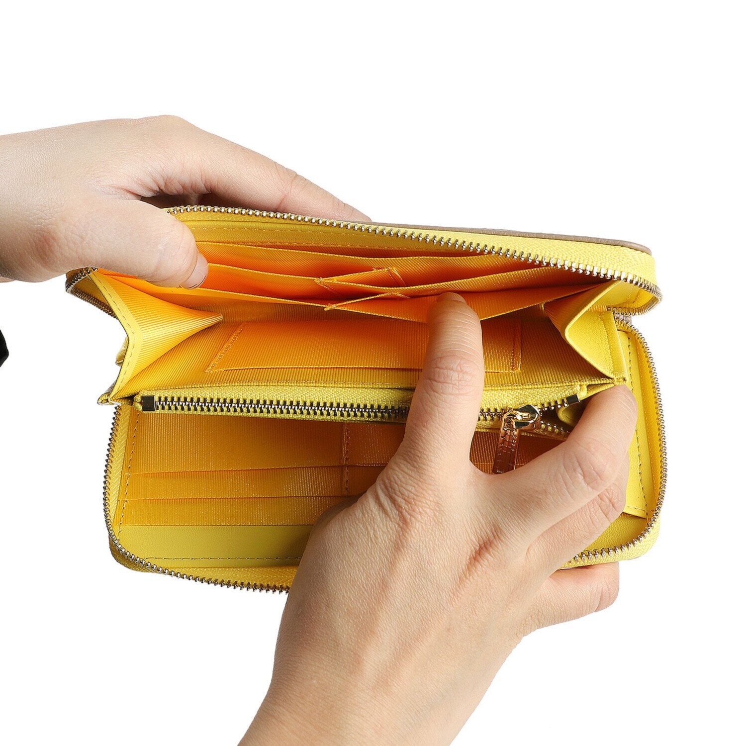 リズデイズ 牛革 ラウンドデザイン スリムロングウォレット