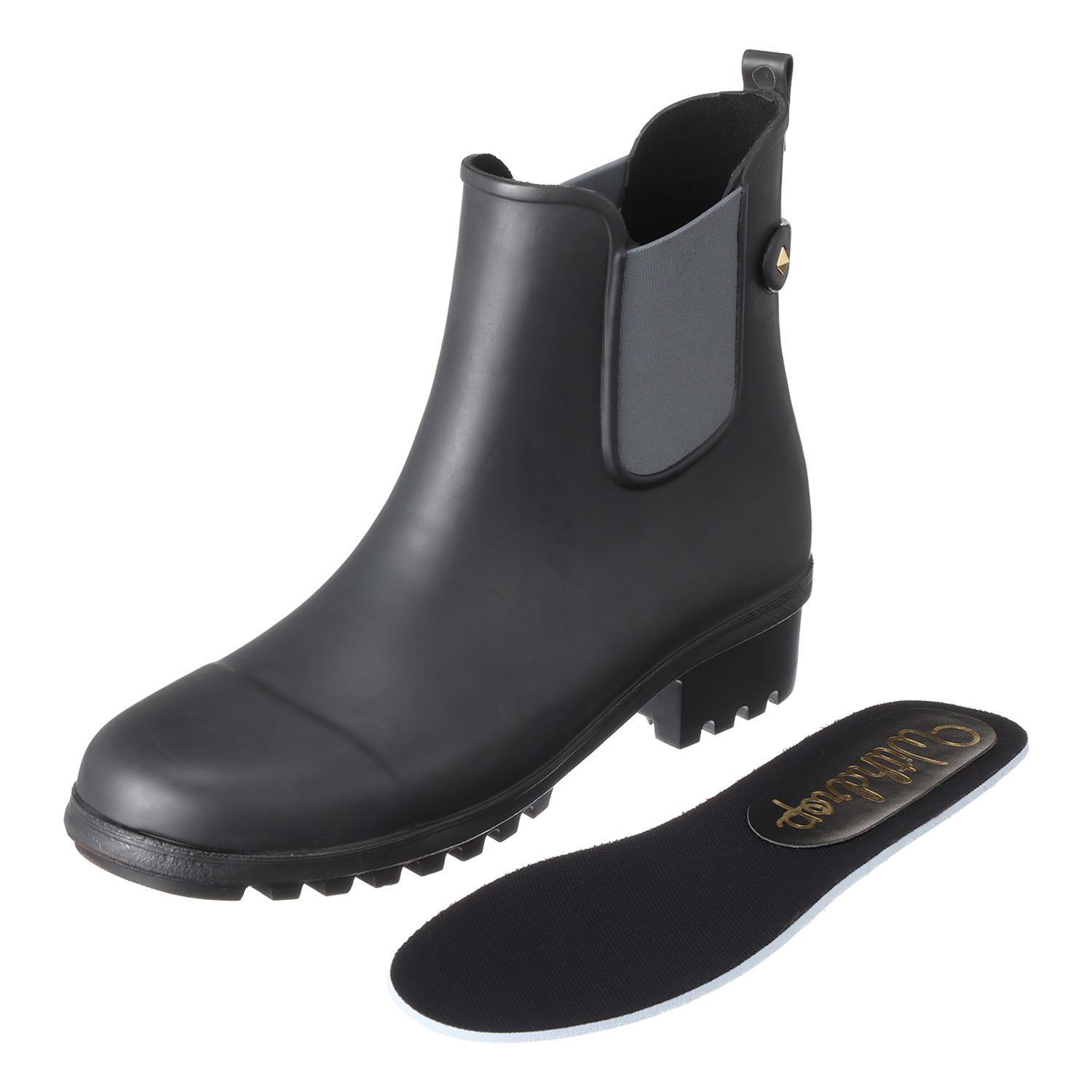 ウィズドロップ メイドイントーキョー ゴムなのに軽くて柔らか！ サイドゴアレインブーツ