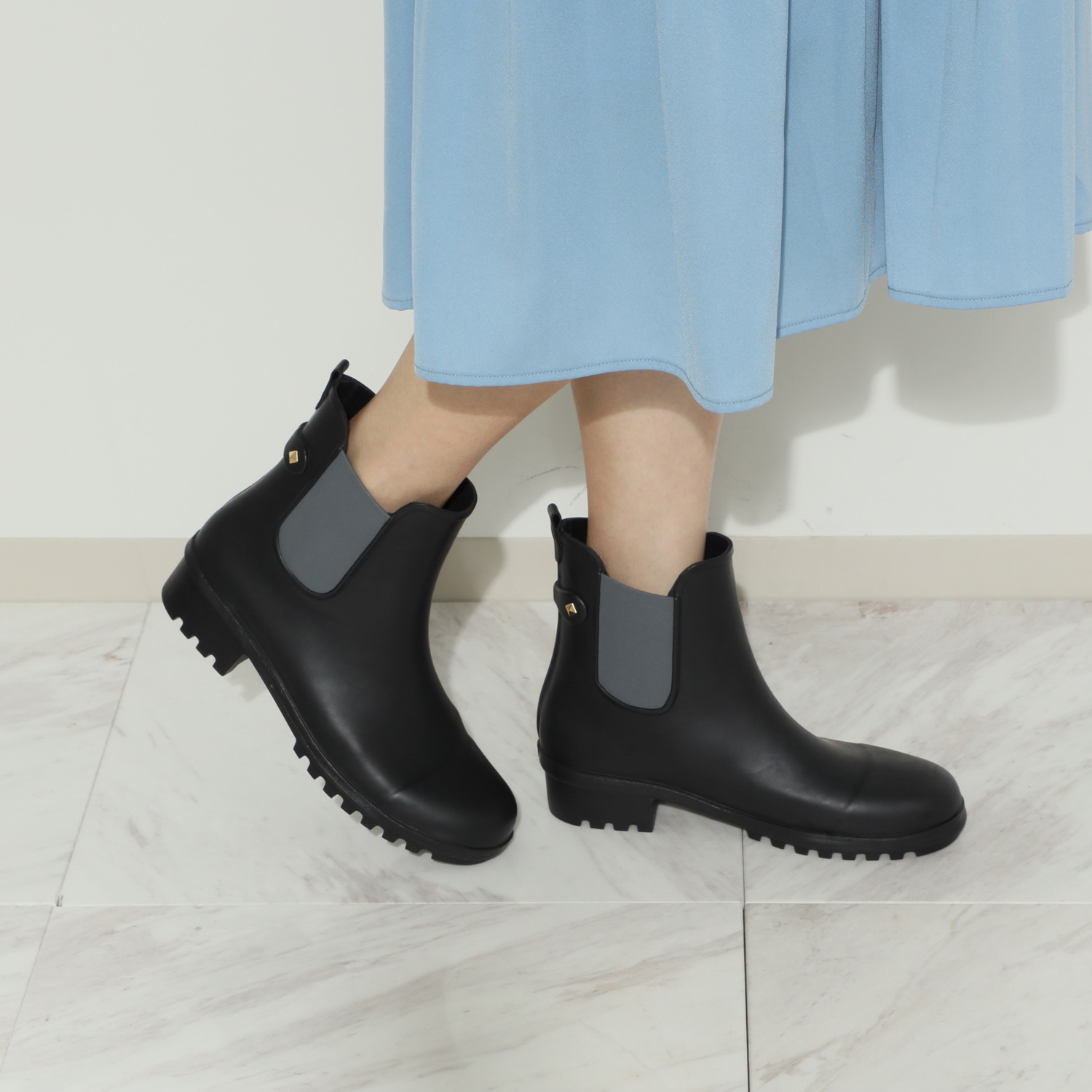 ウィズドロップ メイドイントーキョー ゴムなのに軽くて柔らか！ サイドゴアレインブーツ