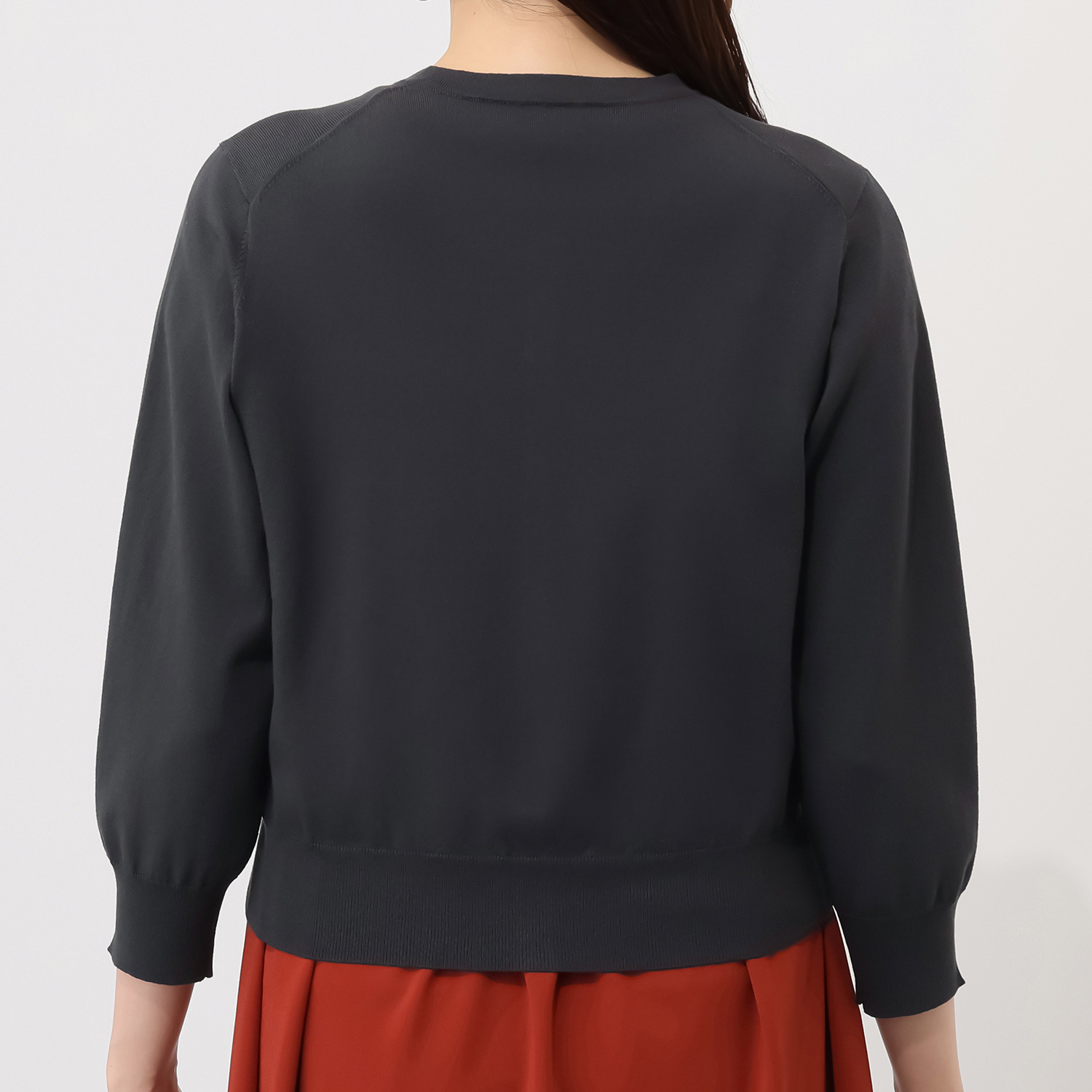 元町ゼラール さらさら天竺 ポケットアクセント カーディガン