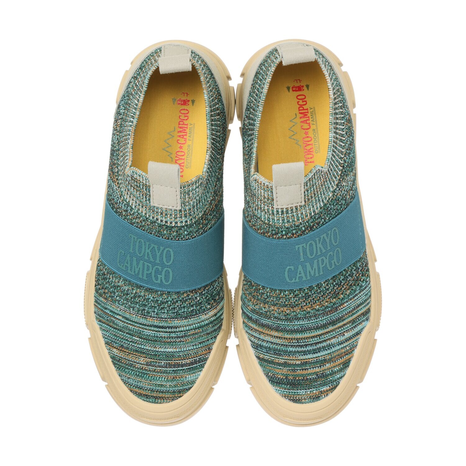 トーキョーキャンプゴー 防水・防滑 ニット素材で着脱ラクラク ボリュームソール スリッポンシューズ