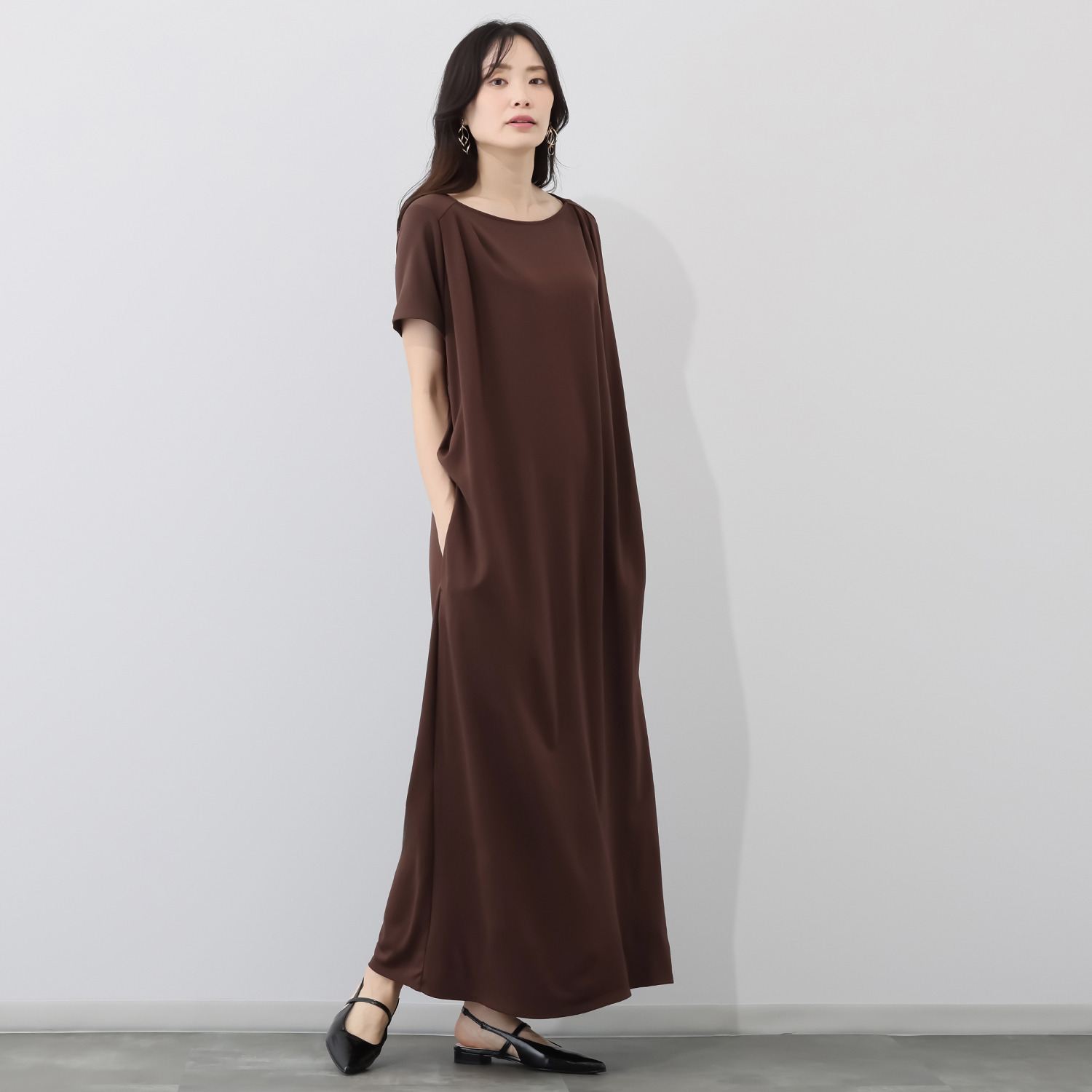 センスローブ ストレッチポンチ ２ウェイシルエット ワンピース