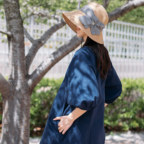 ヘ・エラ ＵＶカット 大人美人 リボンがポイント ブレードクローシュ ＜あごひも付＞