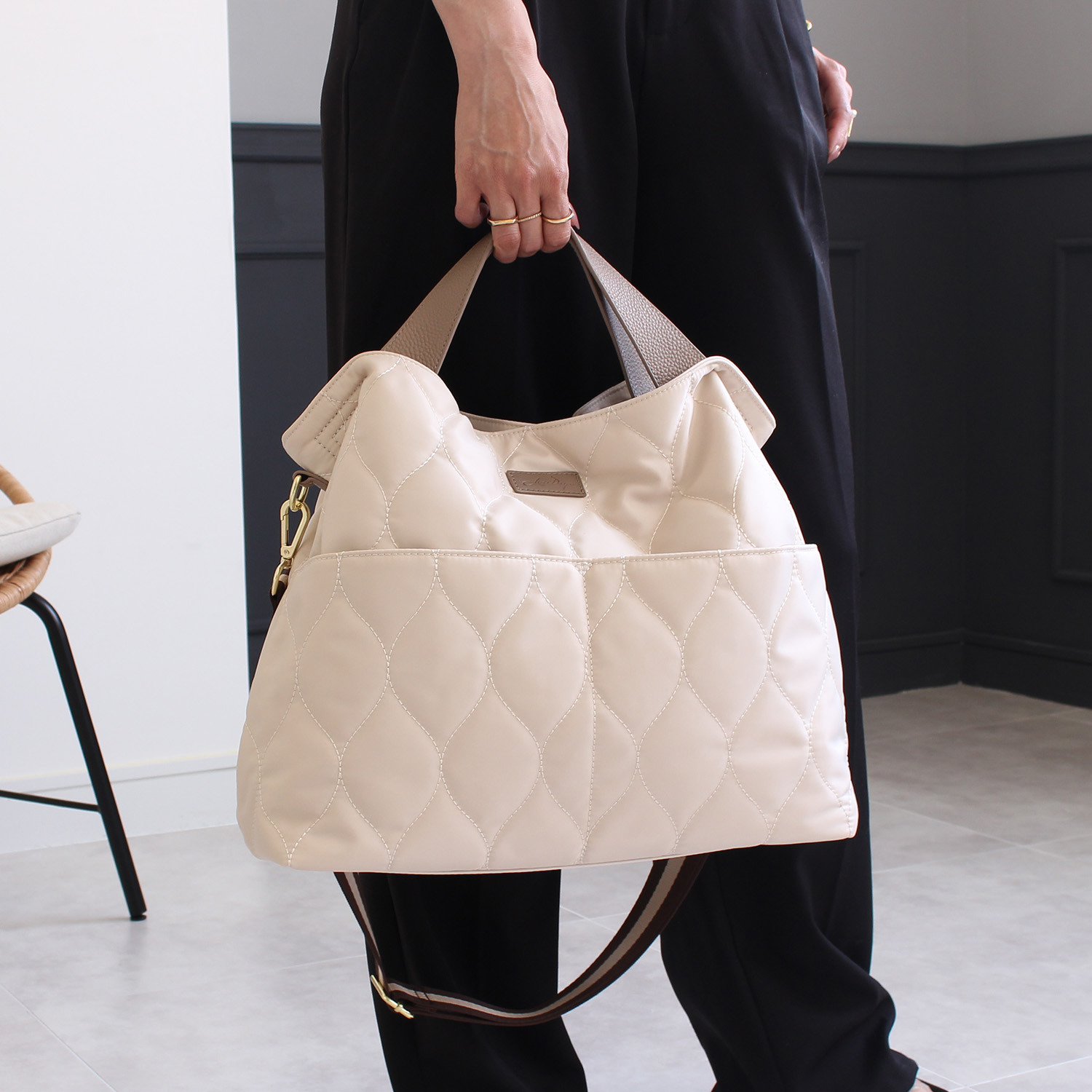 リズデイズ はっ水キルティング ２ウェイ Ａ４トートバッグ