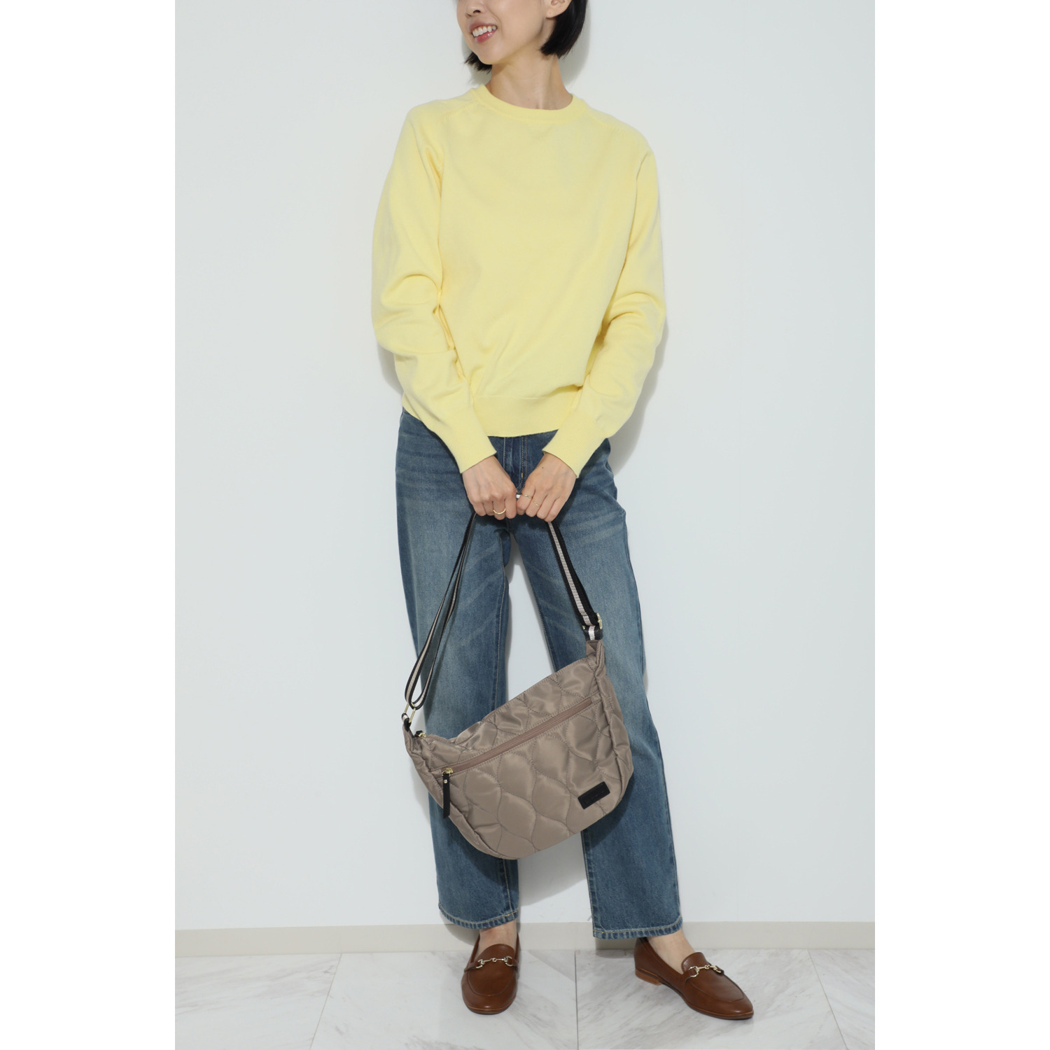 リズデイズ はっ水キルティング 舟形ショルダーバッグ